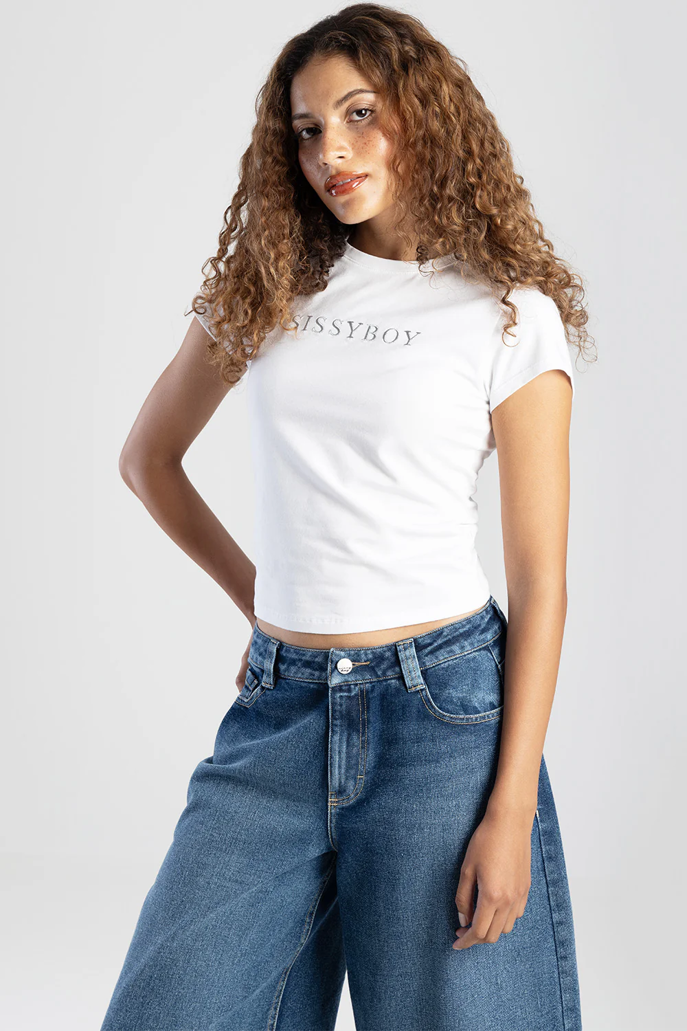 Basic Baby Tee With Embroidered Logo - White - Image 3