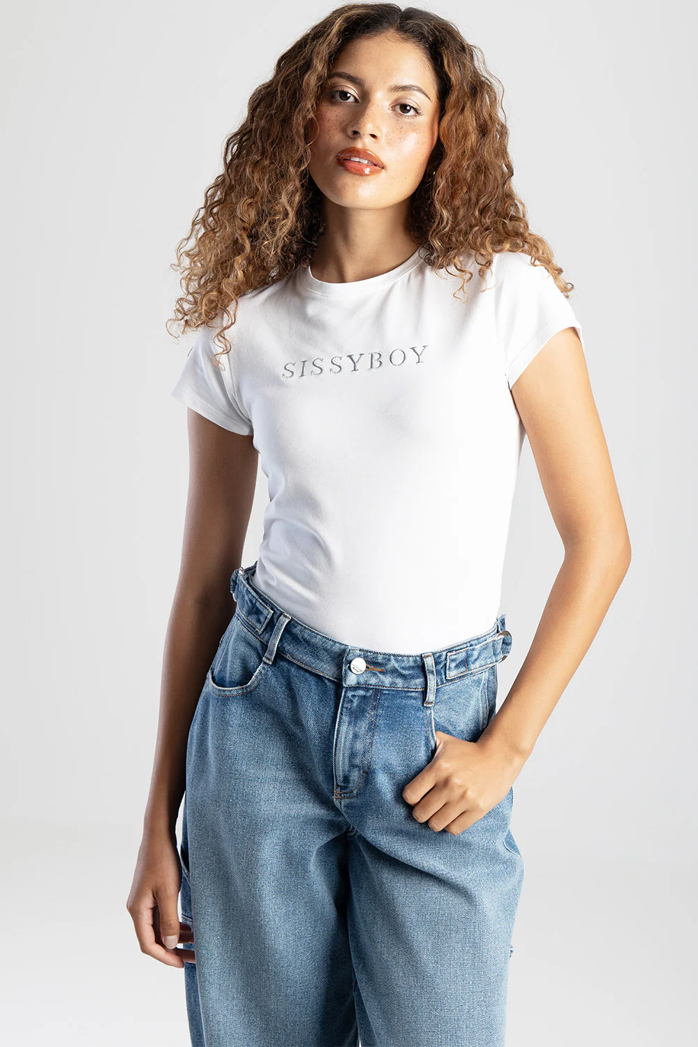 Basic Baby Tee With Embroidered Logo - White - Image 4