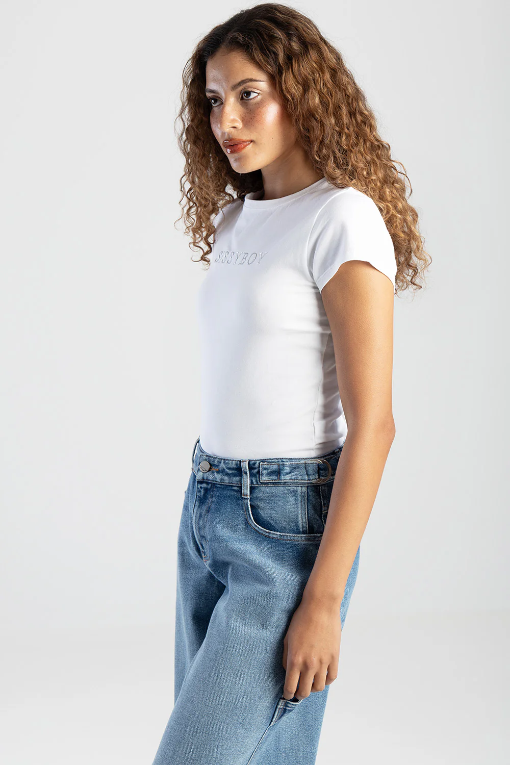 Basic Baby Tee With Embroidered Logo - White - Image 5