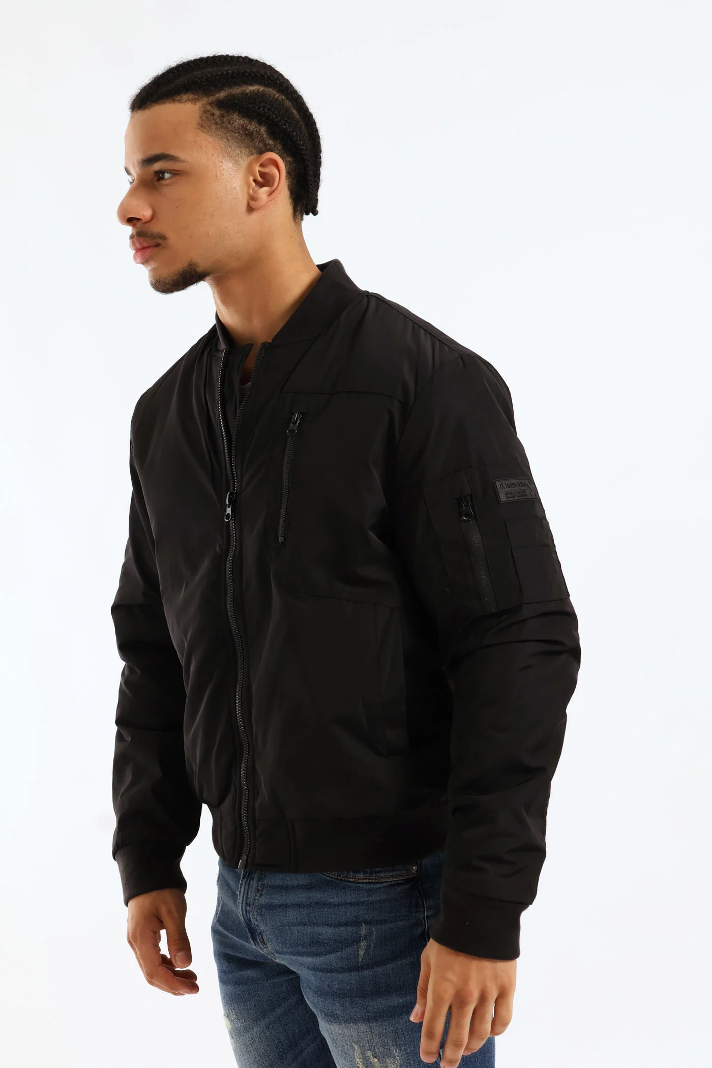 Basic Bomber Jacket - Black - Image 4
