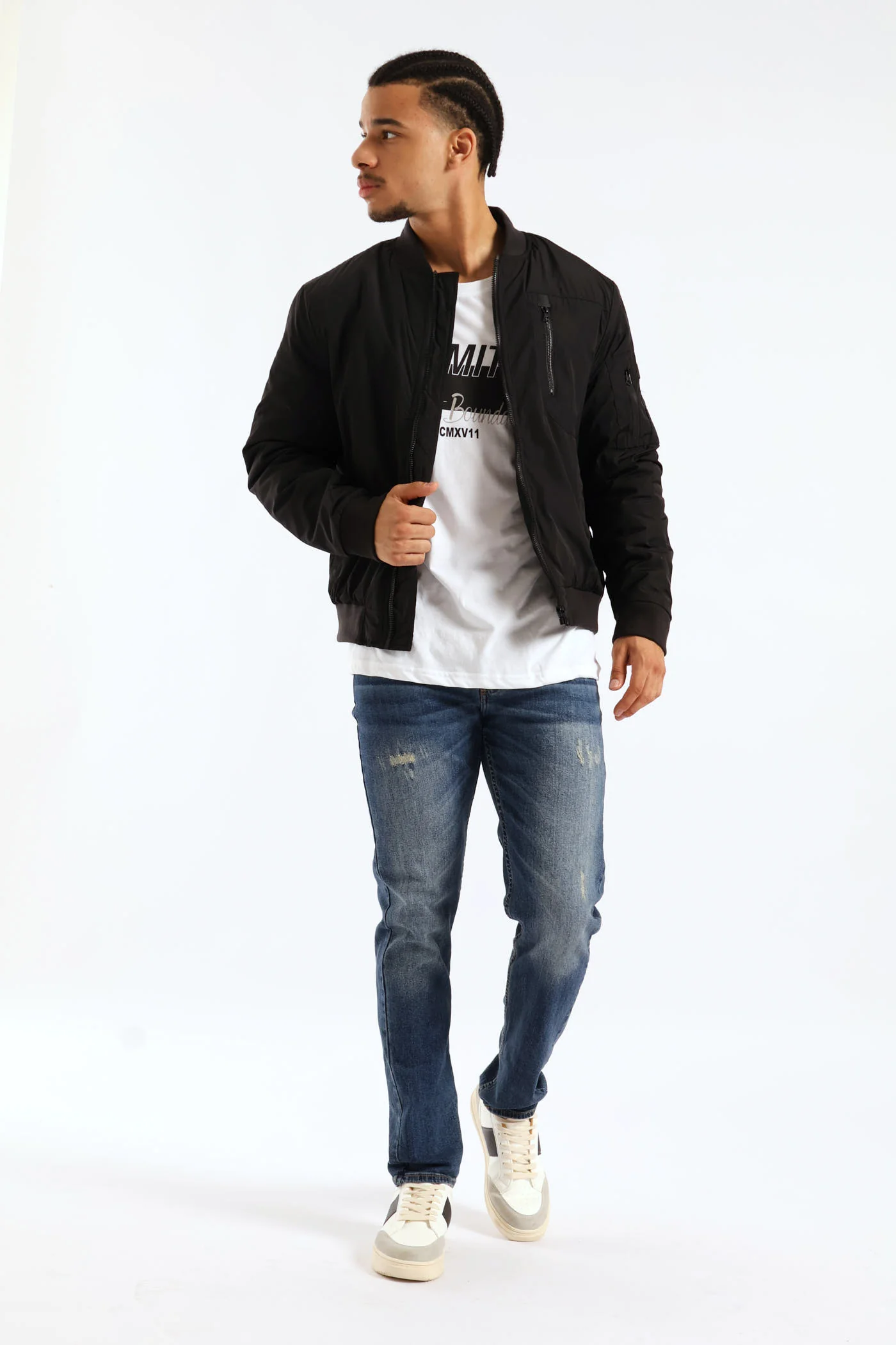 Basic Bomber Jacket - Black - Image 5
