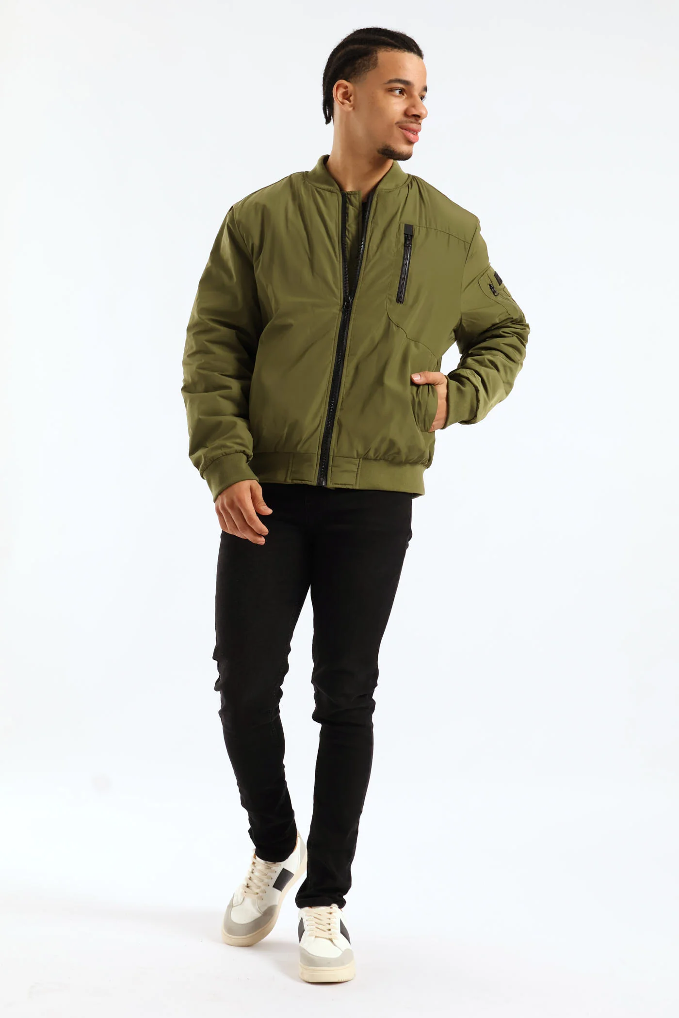 Basic Bomber Jacket - Dark Fatigue - Image 4