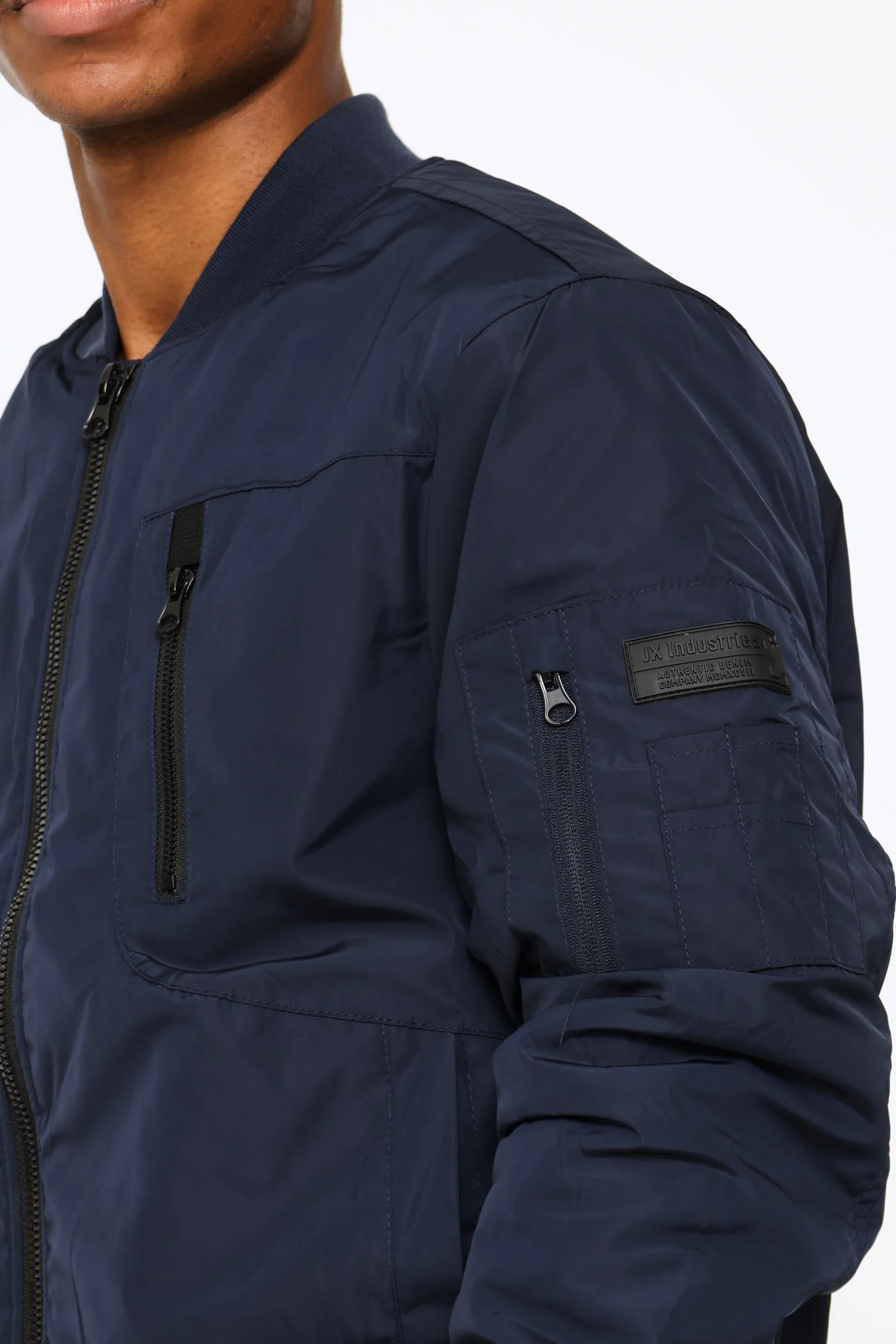 Basic Bomber Jacket - Navy - Image 2