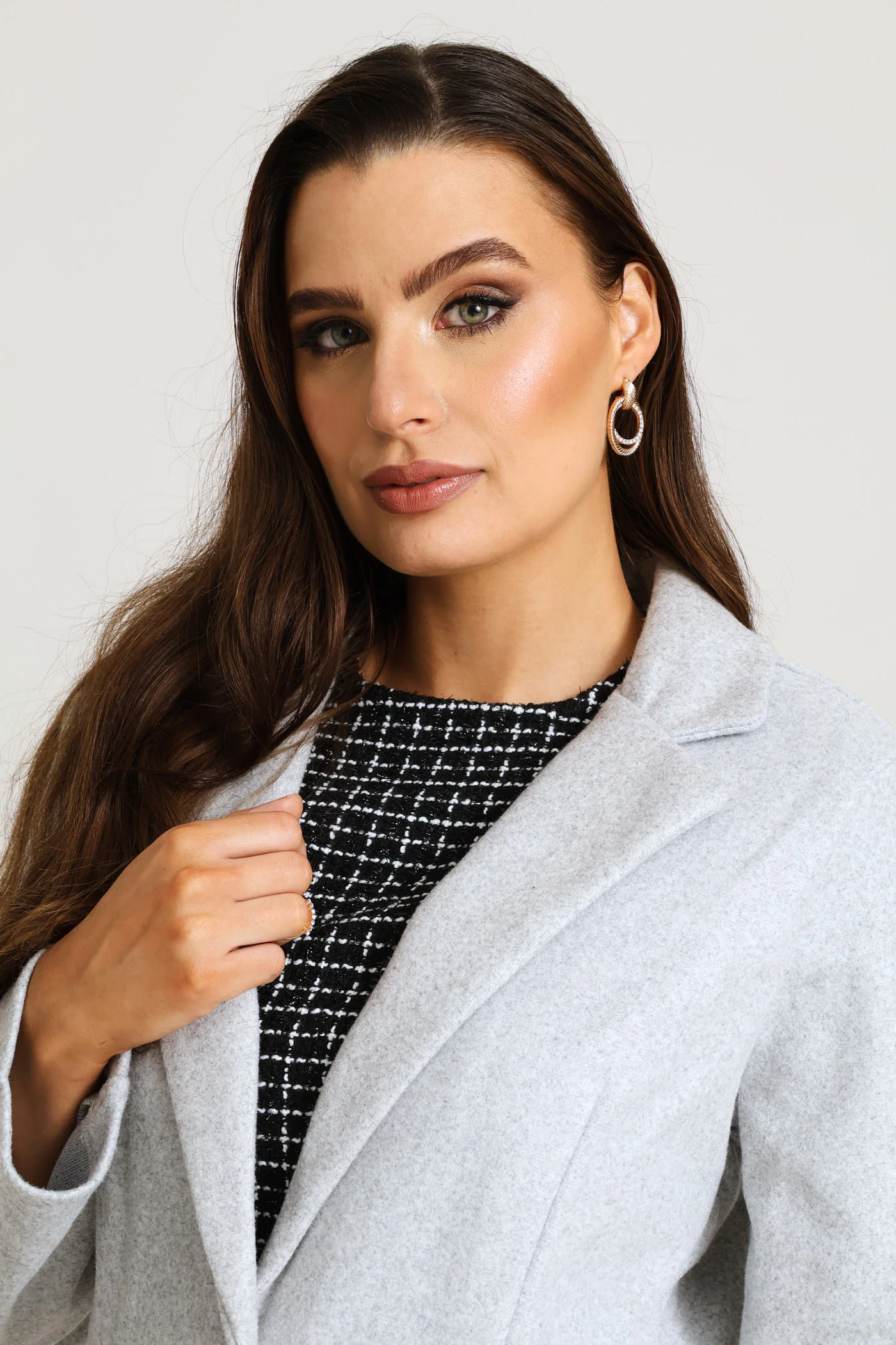 Basic Button Coat - Grey - Image 4