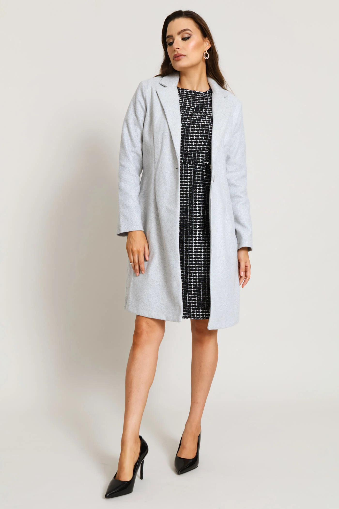 Basic Button Coat - Grey - Image 7
