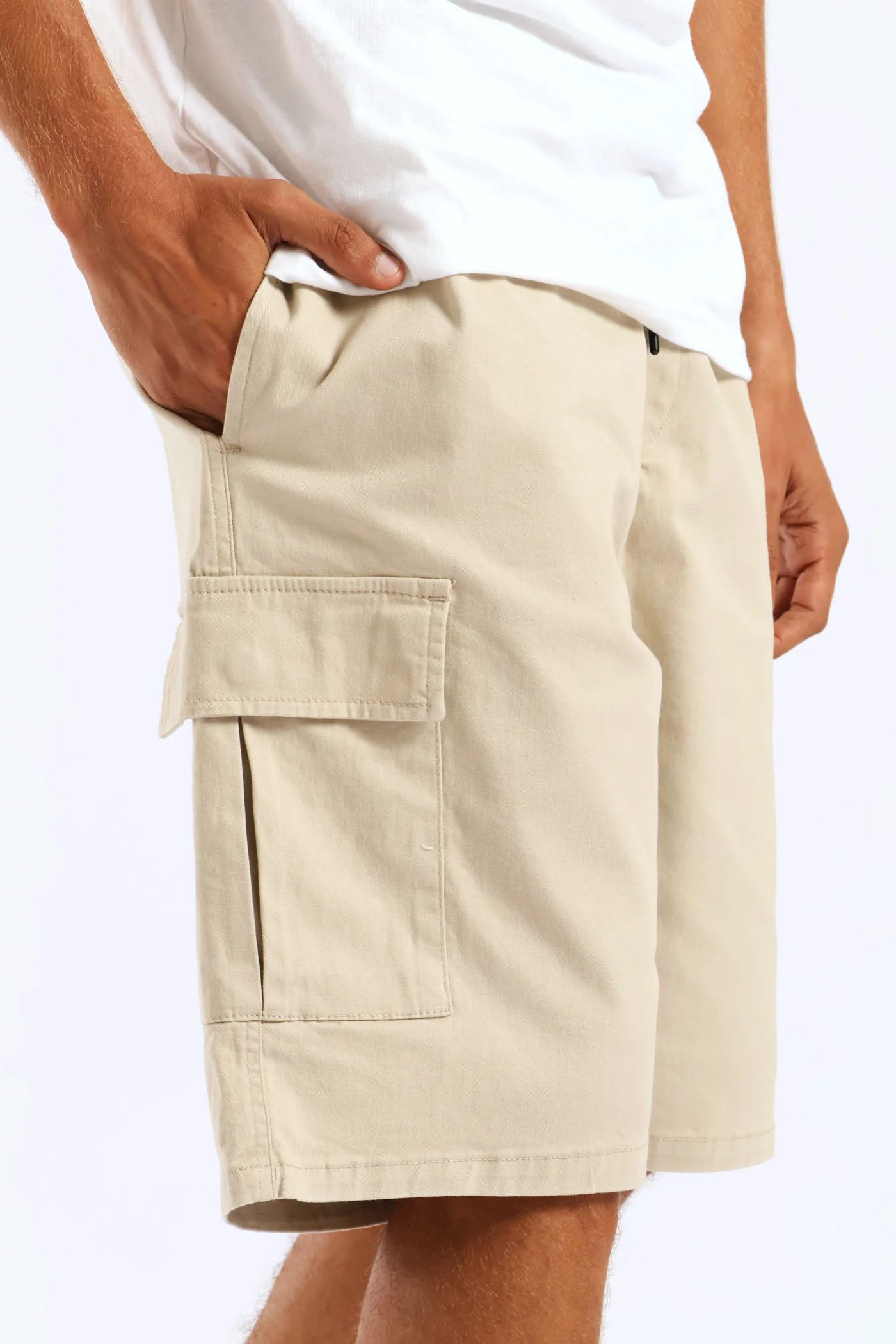 Basic Cargo Shorts - Light Stone - Image 3