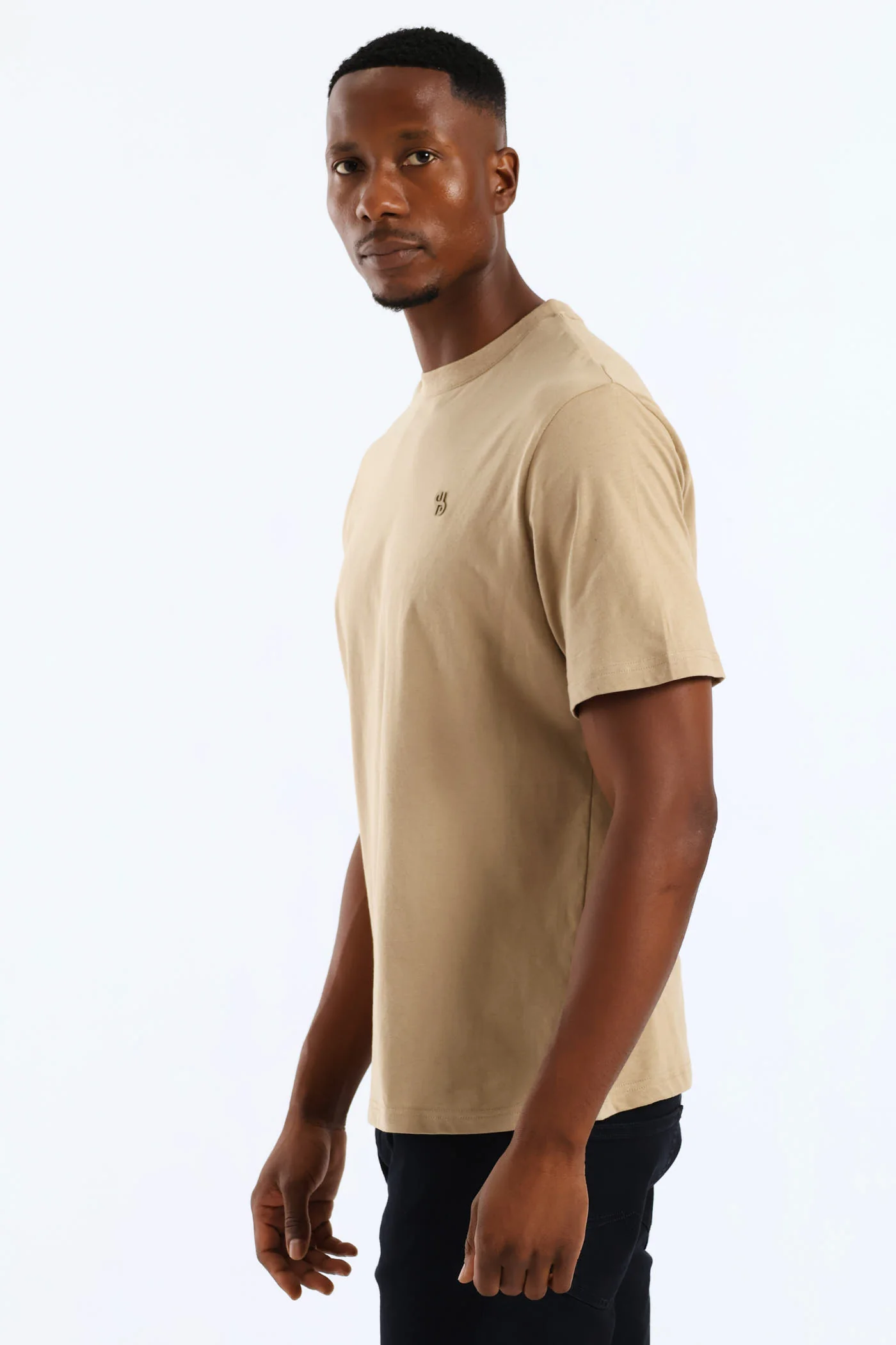 Basic Crew Neck T-Shirt - Taupe - Image 3