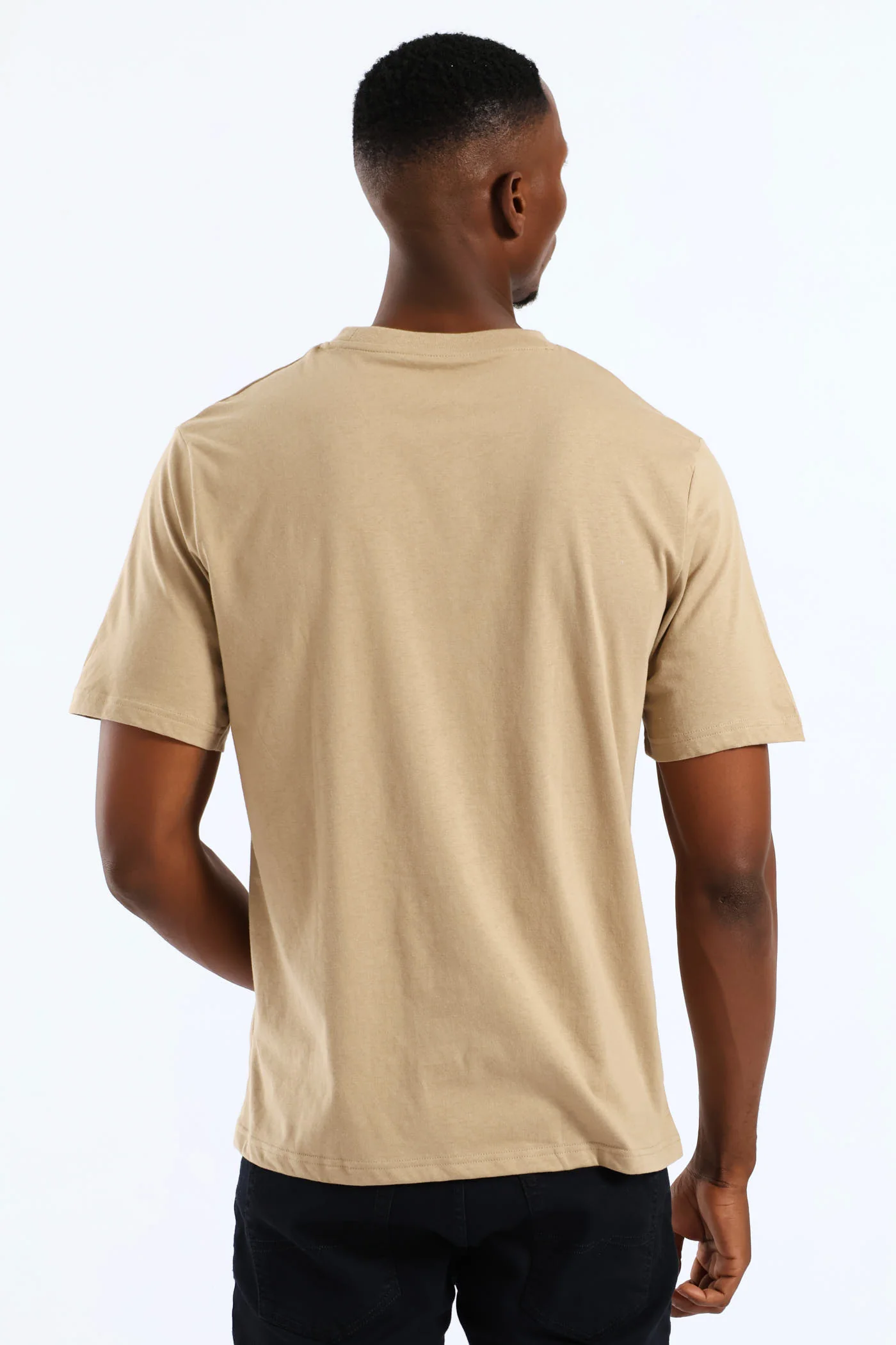 Basic Crew Neck T-Shirt - Taupe - Image 4