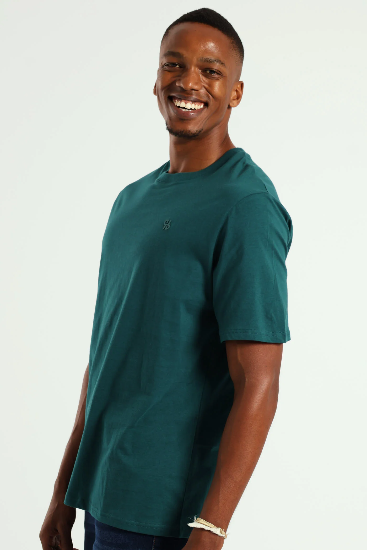 Basic Crew Neck T-Shirt - Teal - Image 3