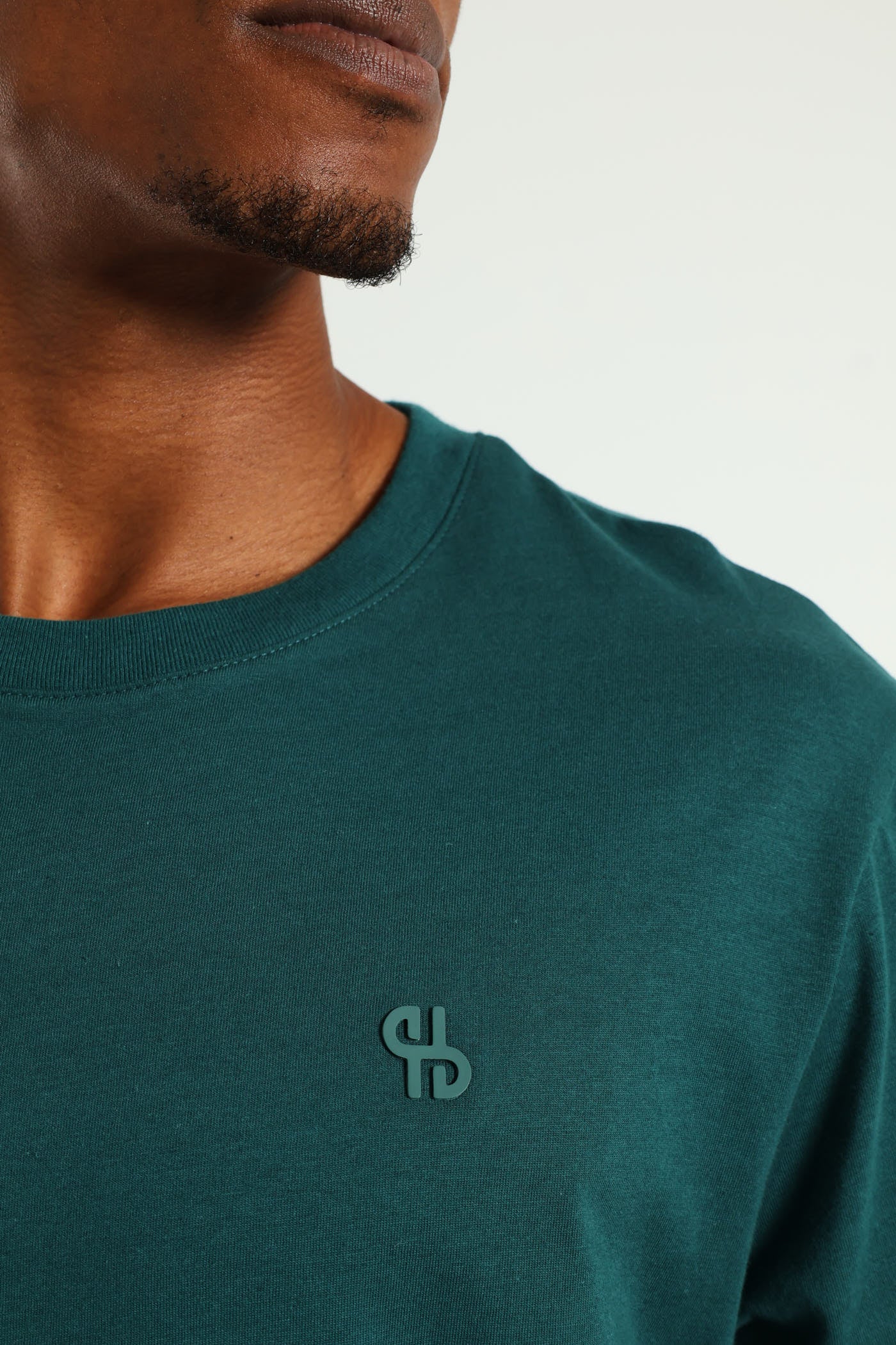 Basic Crew Neck T-Shirt - Teal - Image 5