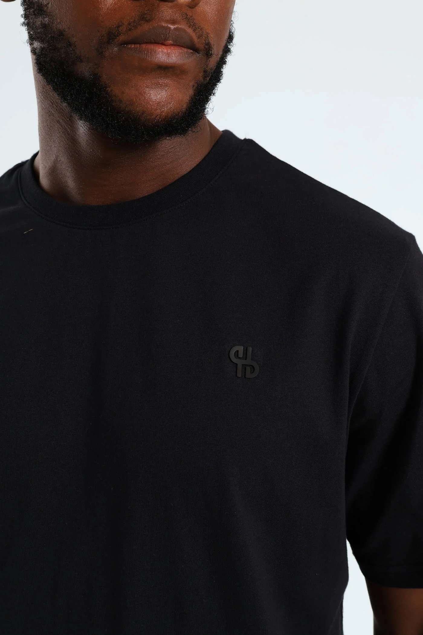 Basic Crew Neck Tee - Black - Image 2