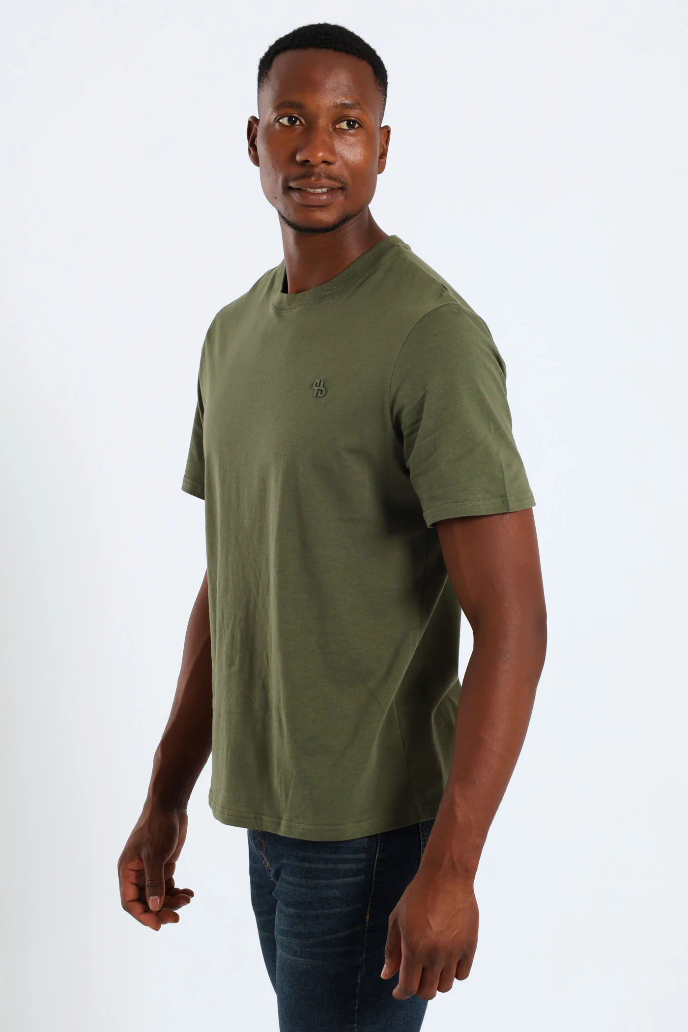 Basic Crew Neck Tee - Olive - Image 3