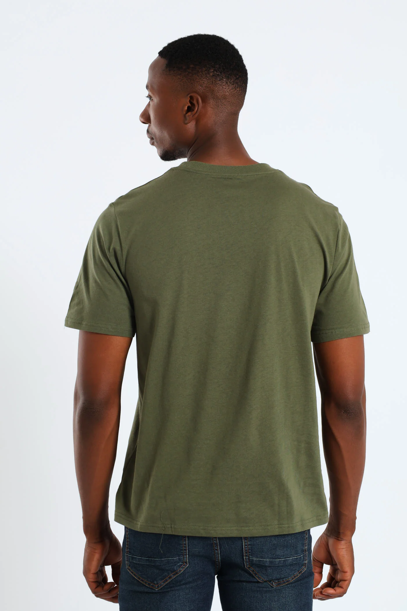 Basic Crew Neck Tee - Olive - Image 5