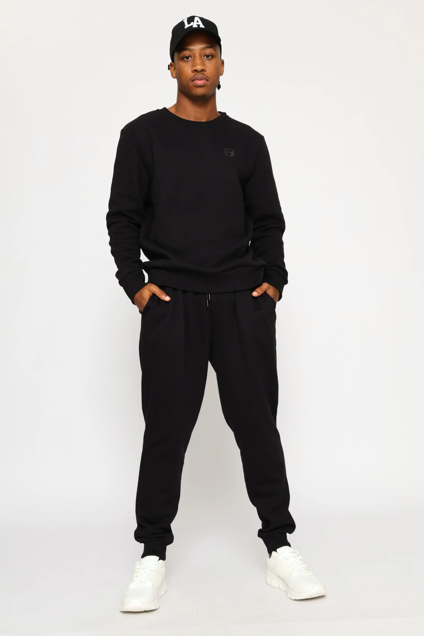 Basic Fleece Crew Top - Black - Image 5