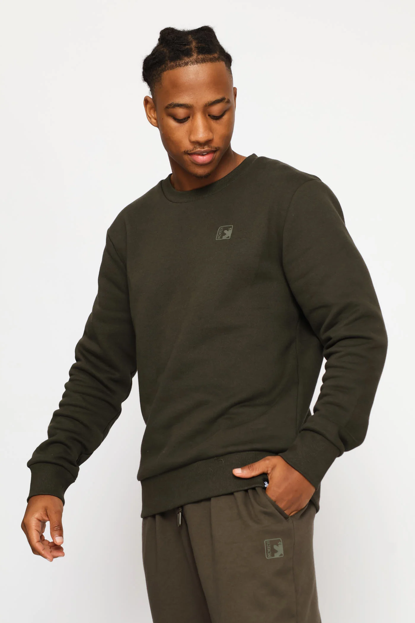 Basic Fleece Crew Top - Fatigue - Image 3