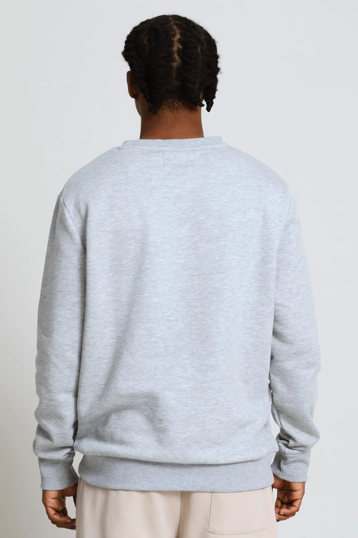 Basic Fleece Crew Top - Grey Melange - Image 4