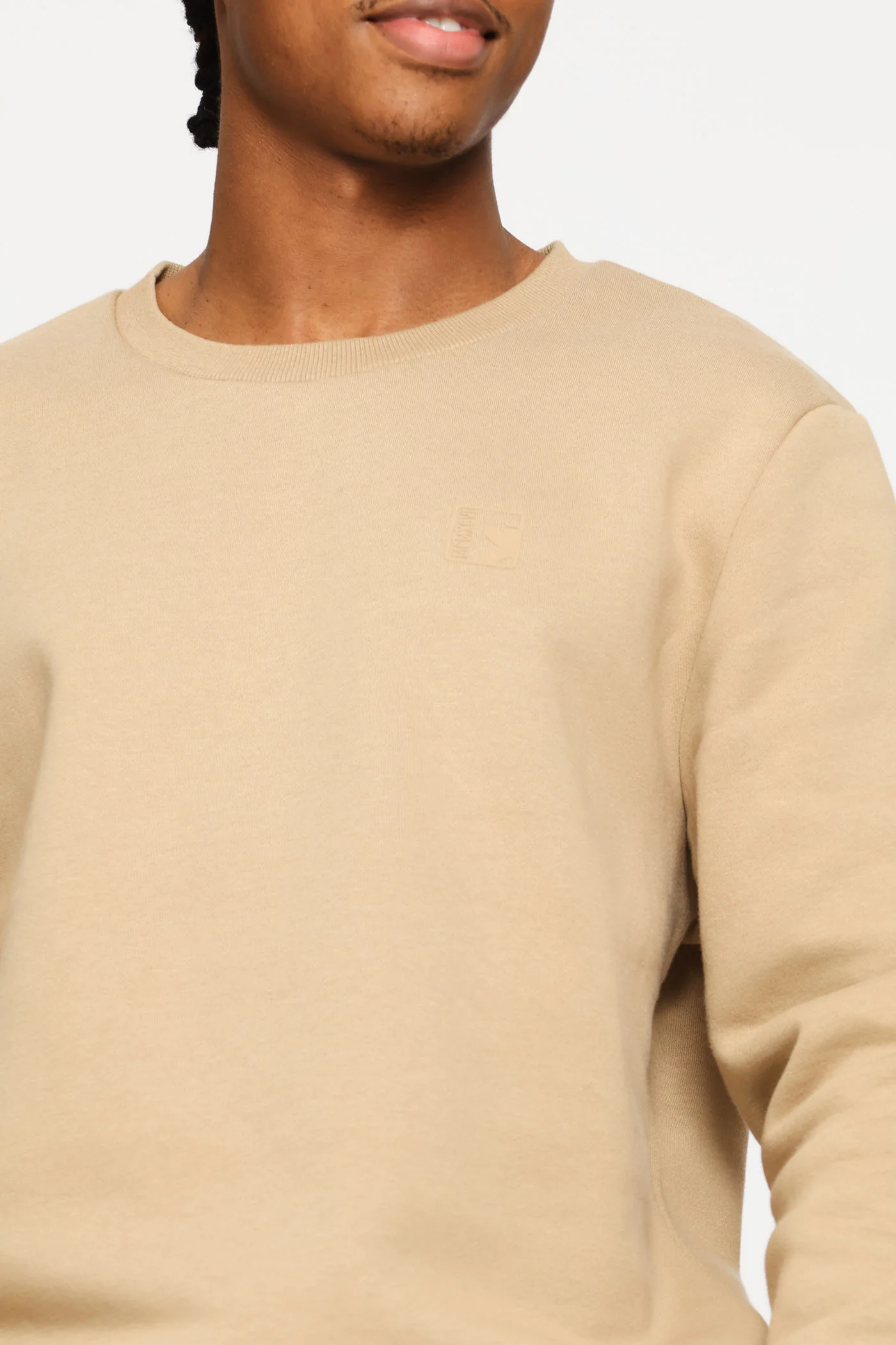 Basic Fleece Crew Top - Taupe - Image 2