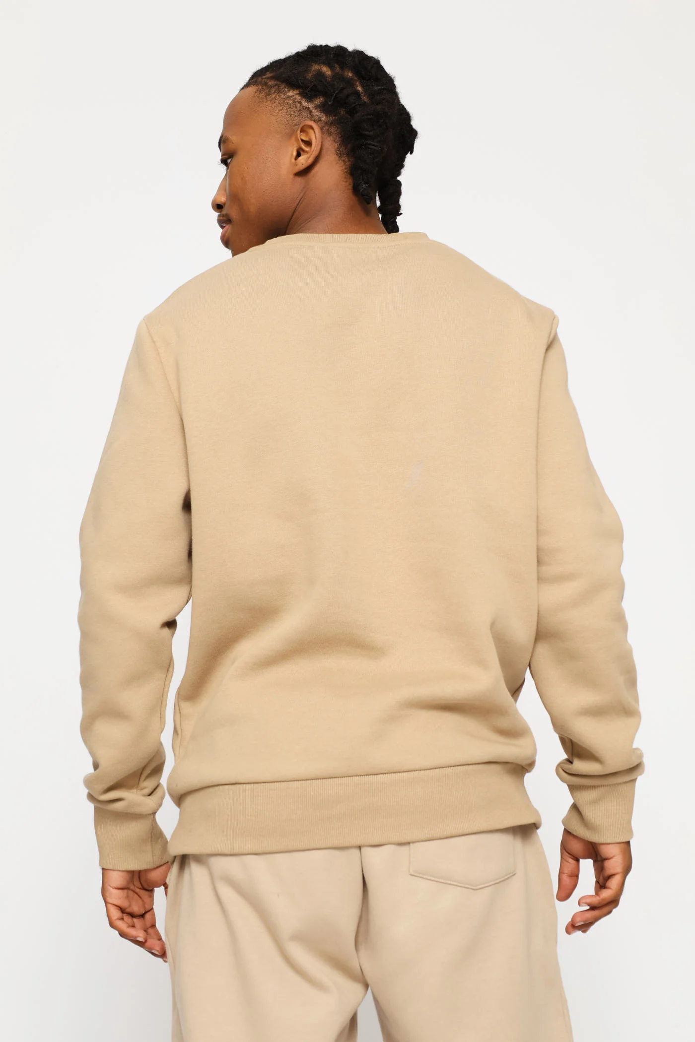 Basic Fleece Crew Top - Taupe - Image 4