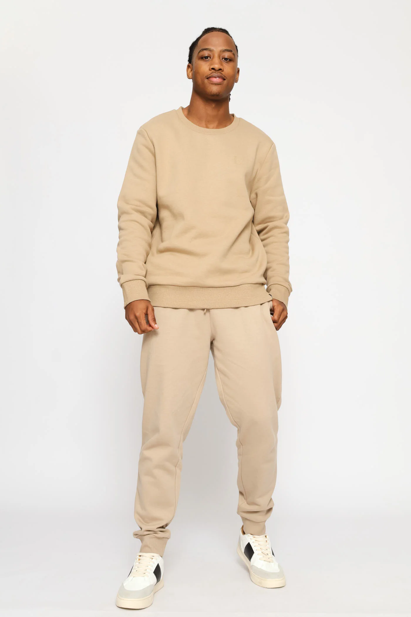 Basic Fleece Crew Top - Taupe - Image 5