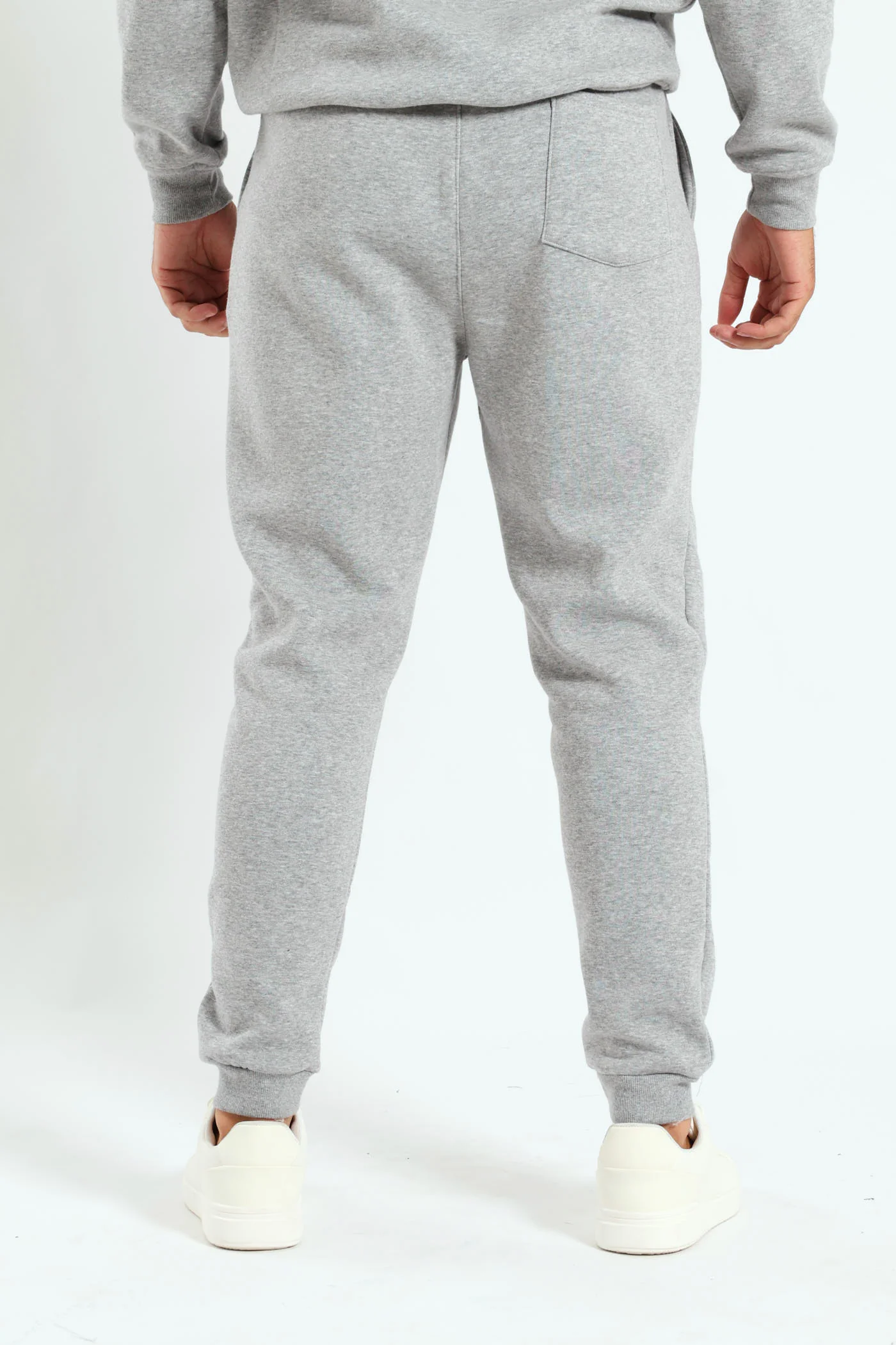 Basic Fleece Jogger - Grey Melange - Image 4