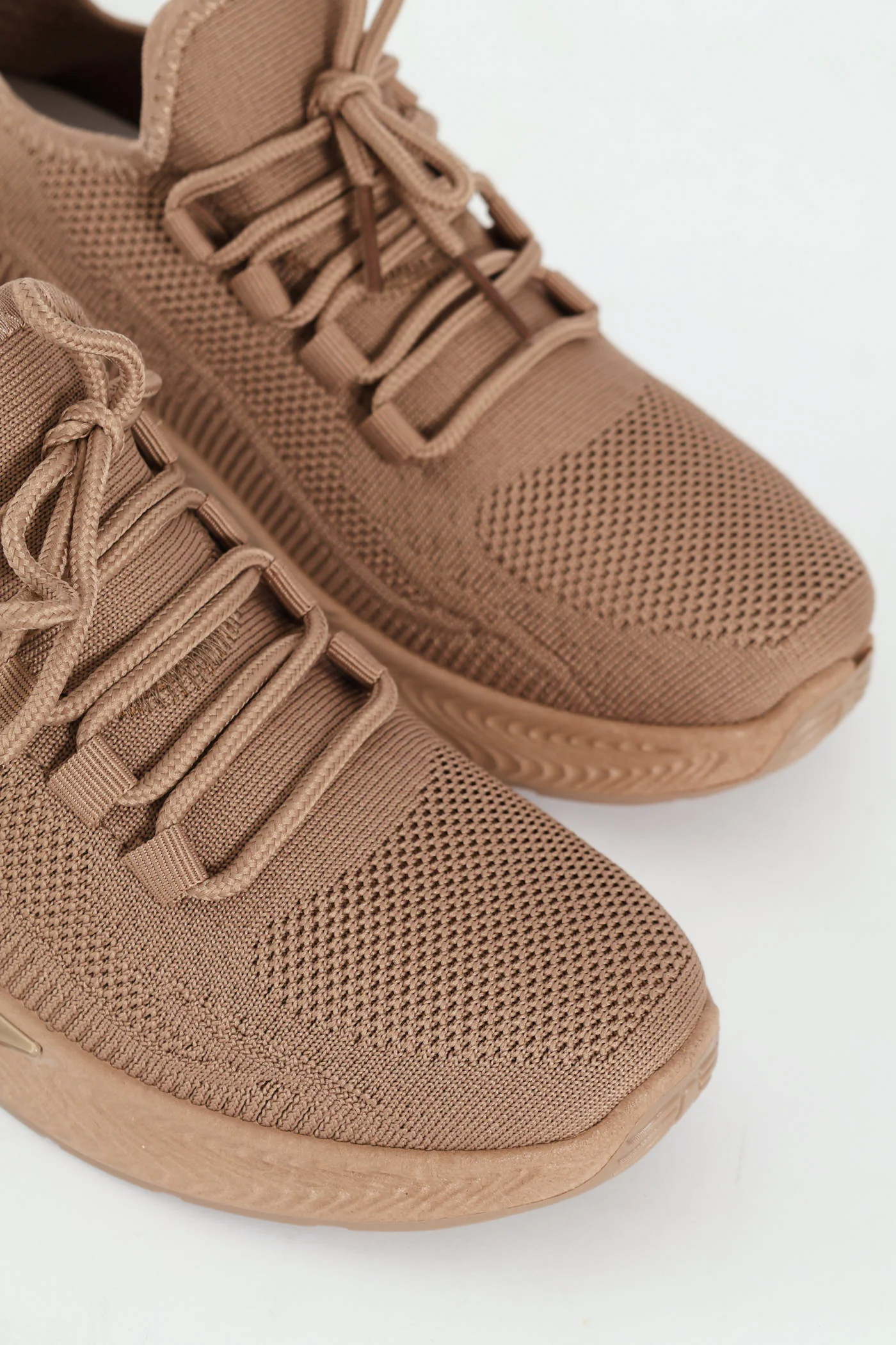Basic Fly Knit Lace Up Slip On Sneaker - Taupe - Image 12