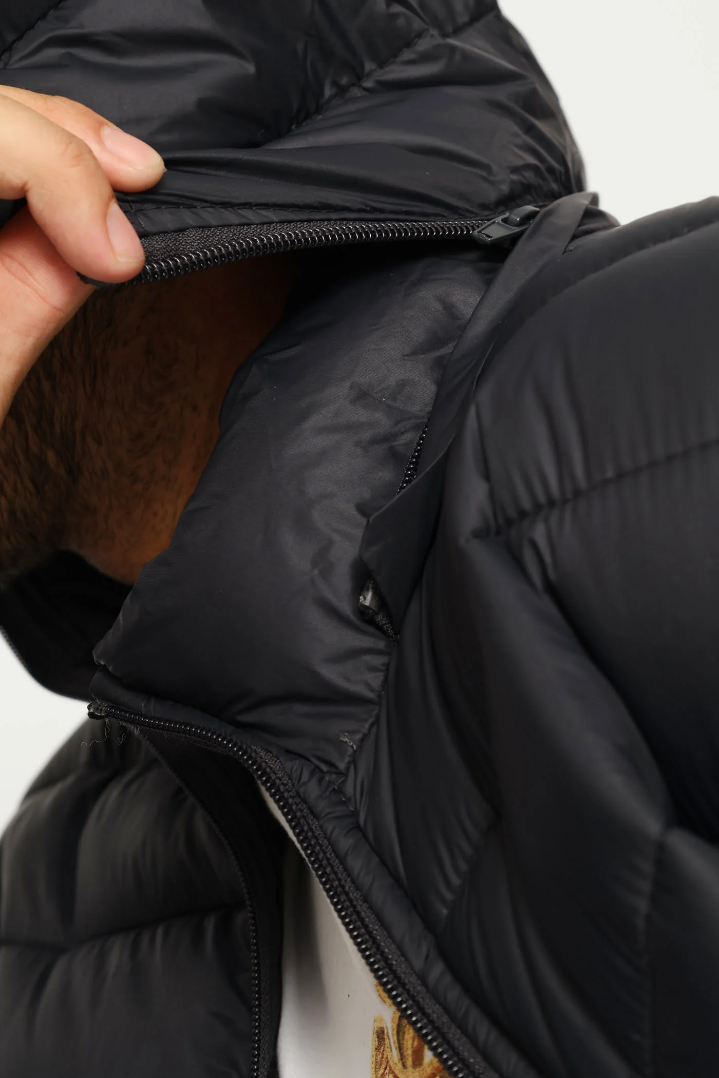 Basic Hooded Puffer Jacket - Charcoal - Image 2