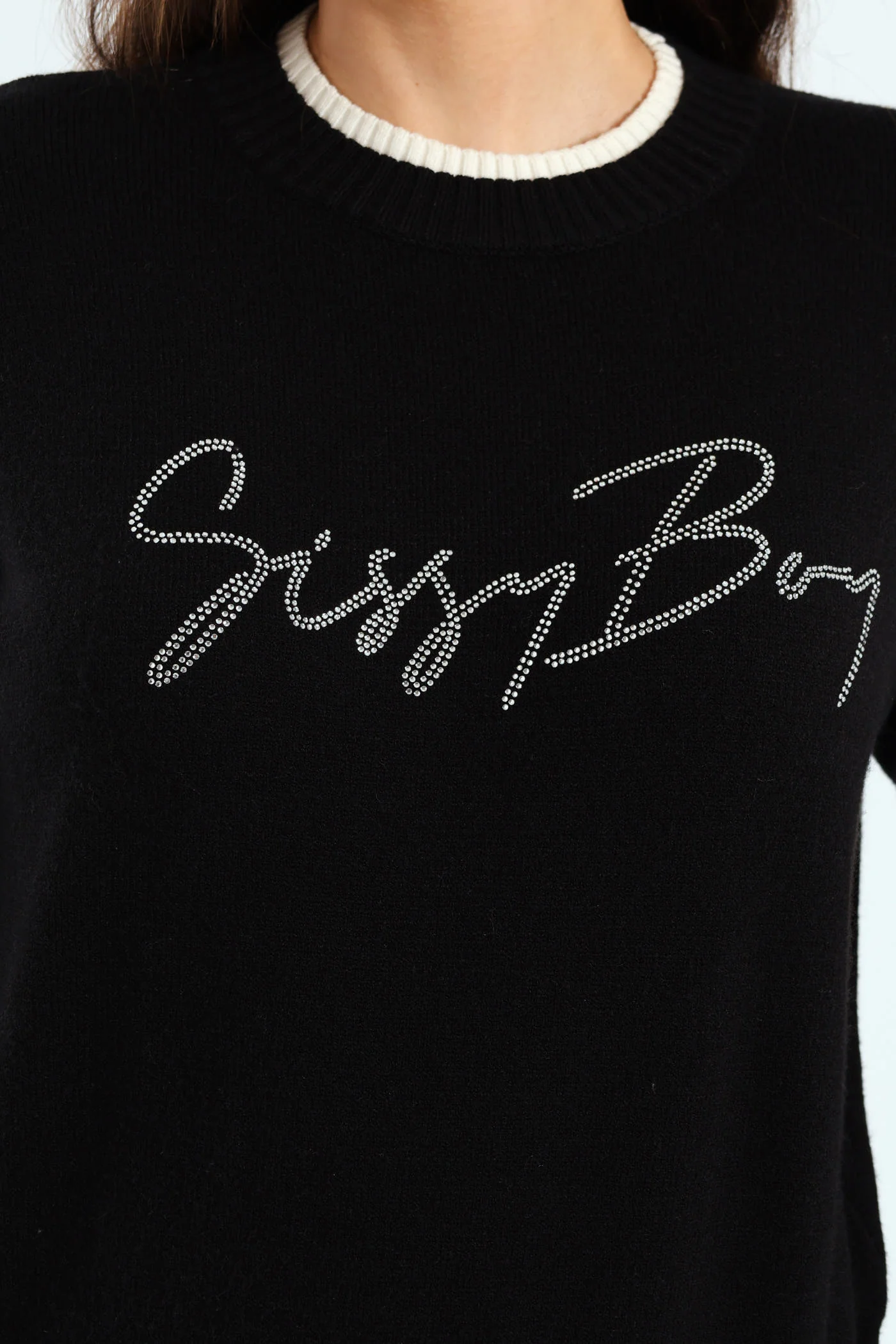 Basic Knit Sweater - Black - Image 2