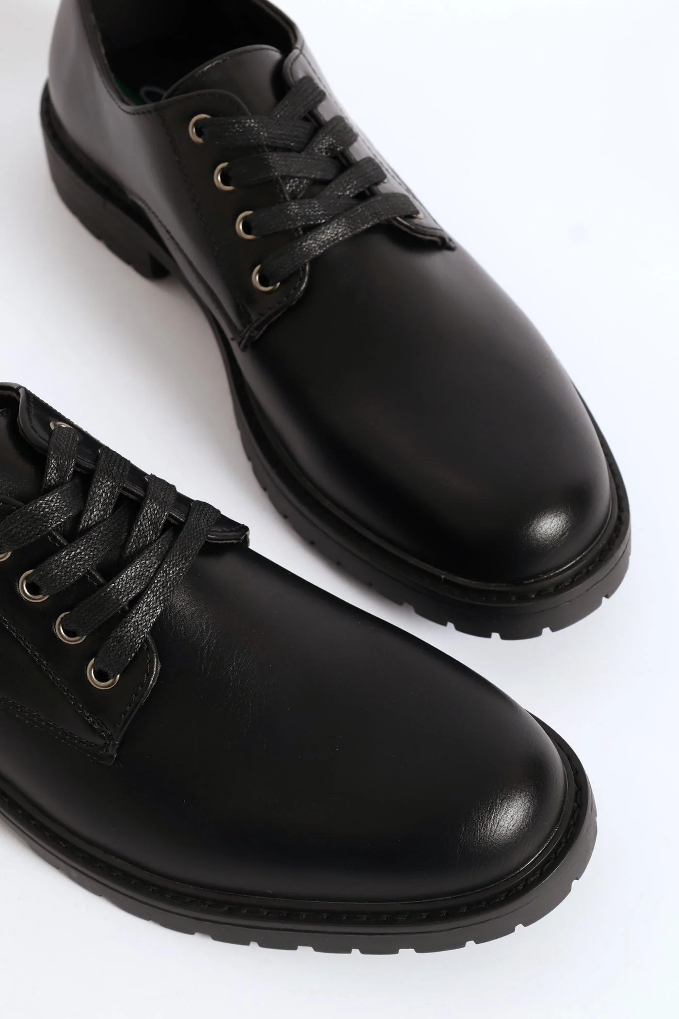 Basic Lace Up Smart Casual Derby Shoe - Black - Image 2