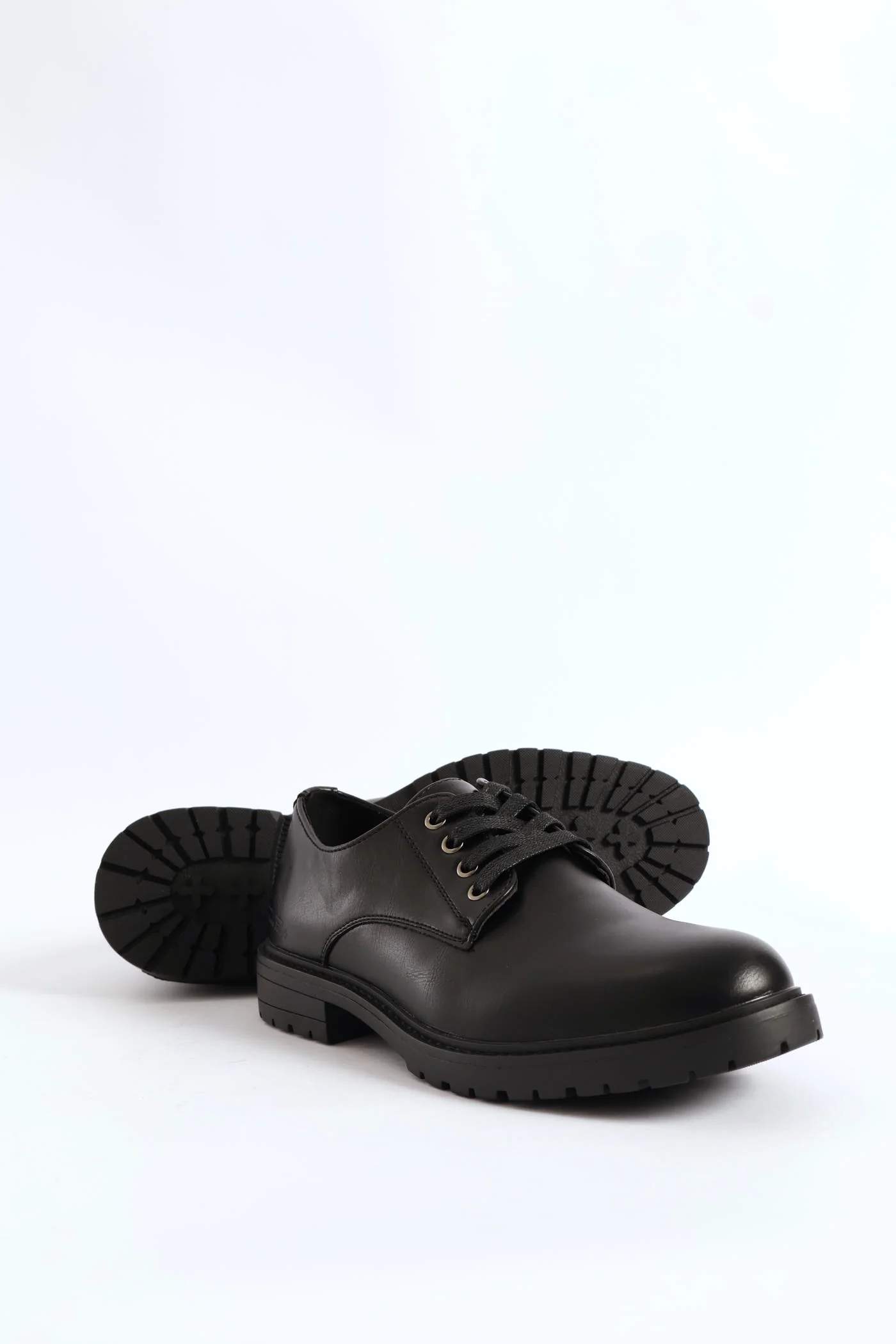 Basic Lace Up Smart Casual Derby Shoe - Black - Image 3