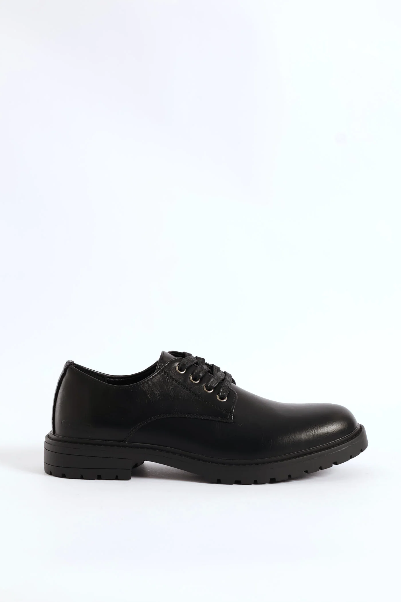 Basic Lace Up Smart Casual Derby Shoe - Black - Image 4