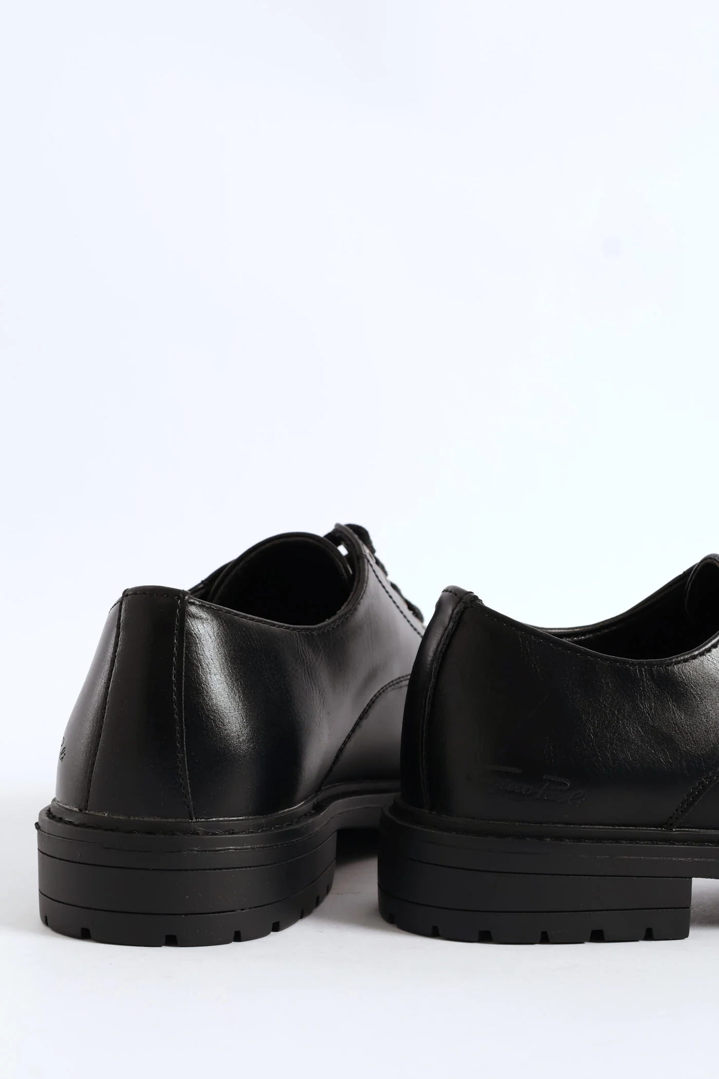Basic Lace Up Smart Casual Derby Shoe - Black - Image 6