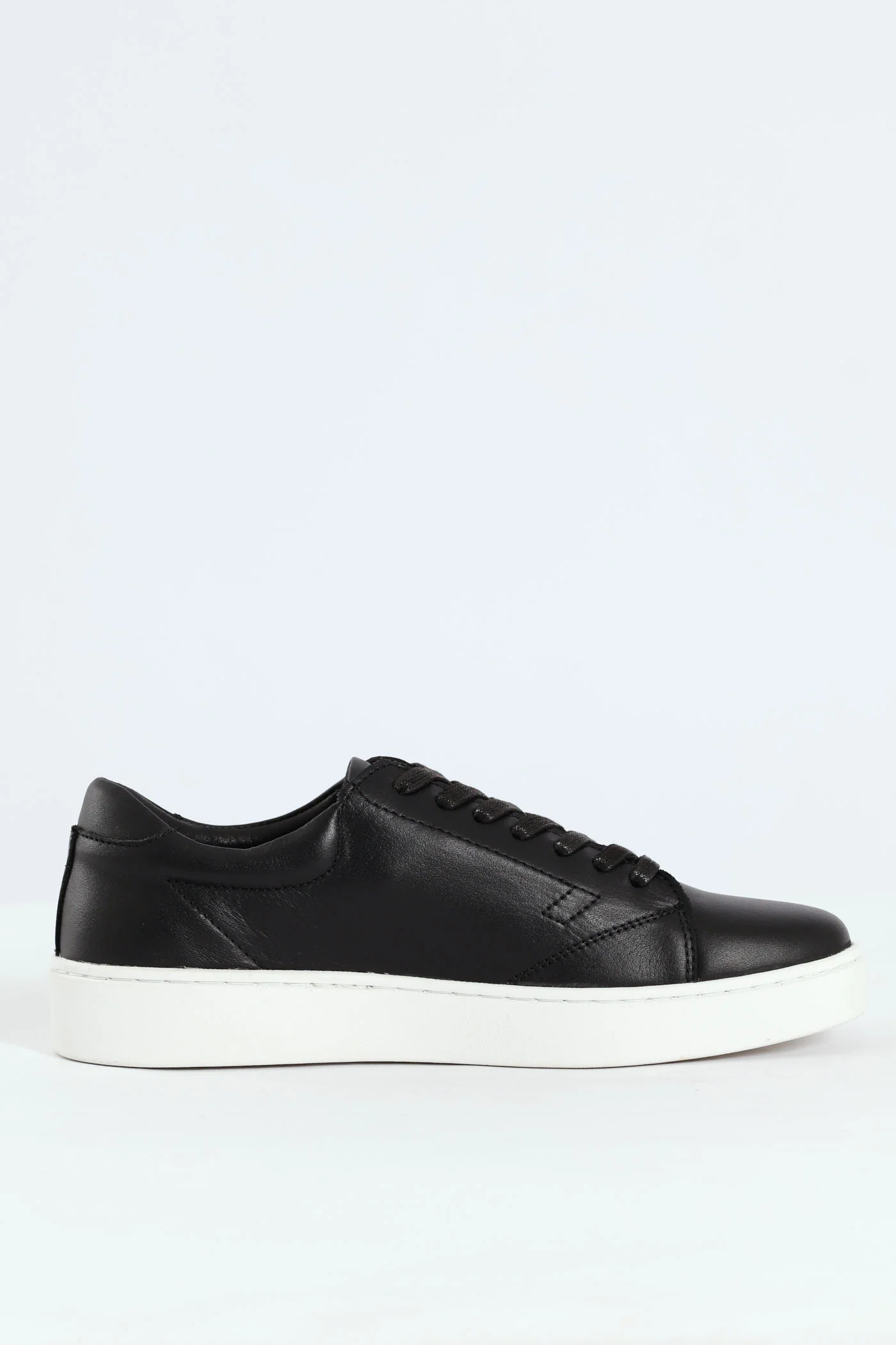 Basic Leather Court Sneaker - Black - Image 5
