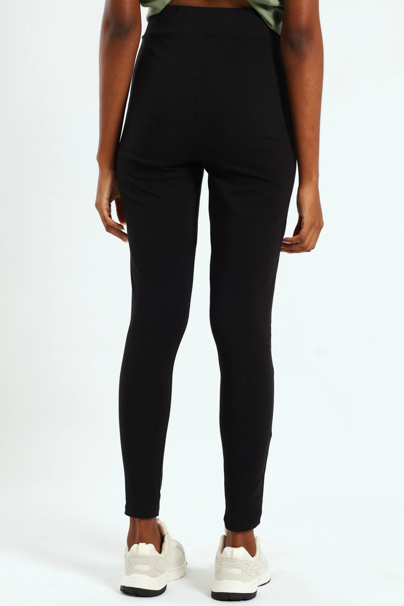 Basic Legging With Wide Waistband - Black - Image 3