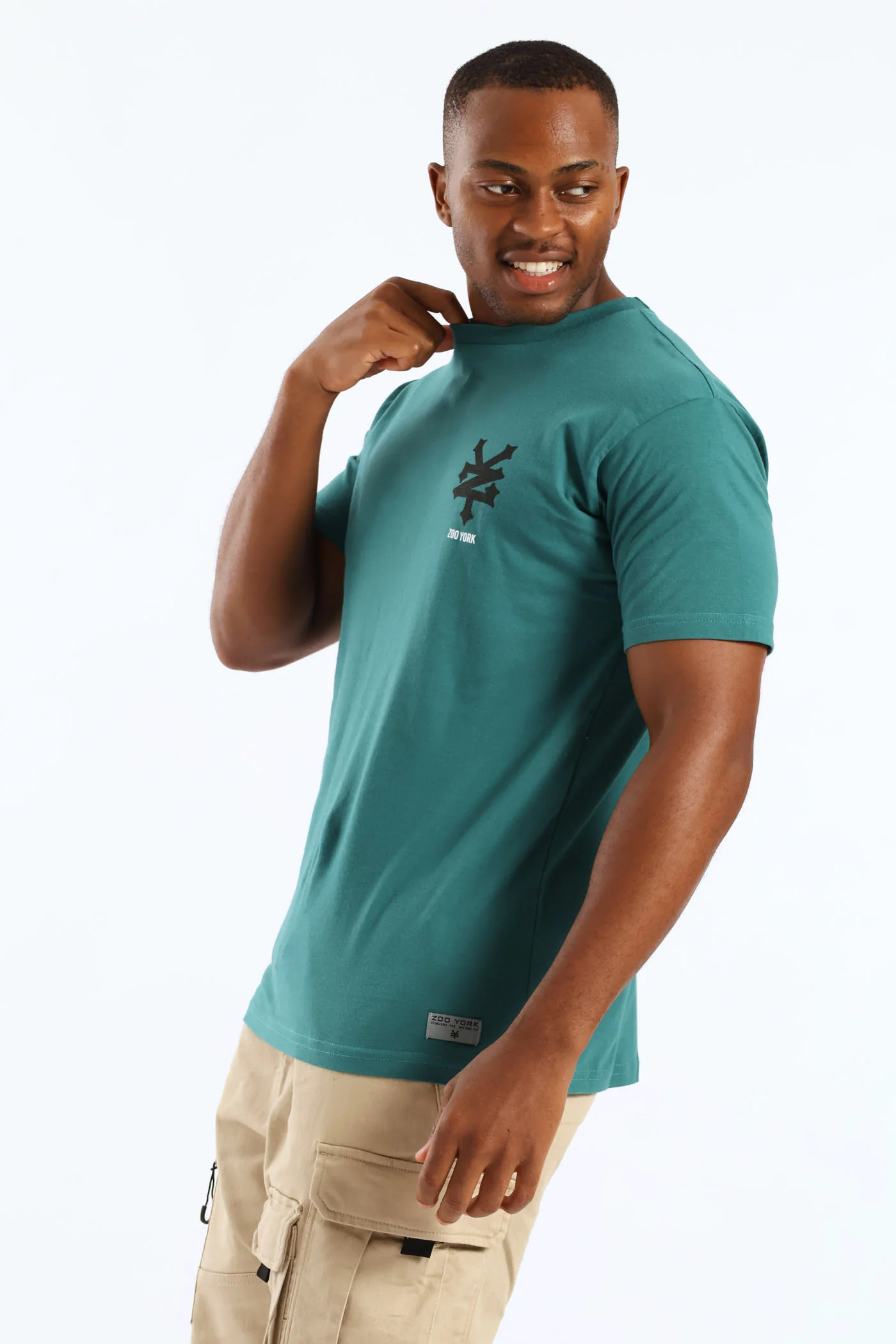 Basic Logo Back Print Tee - Teal - Image 3