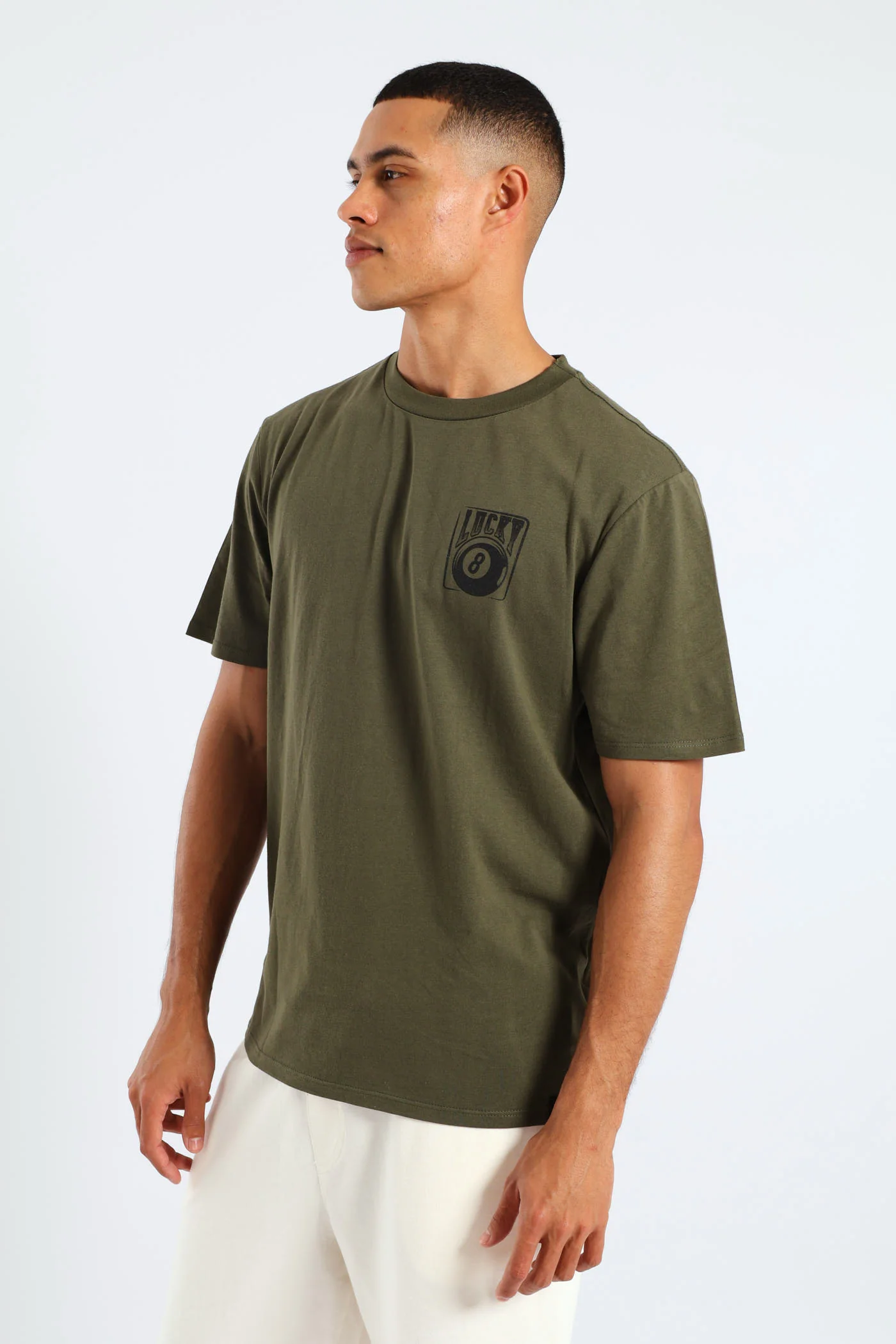 Basic Lucky Printed Tee - Fatigue - Image 3