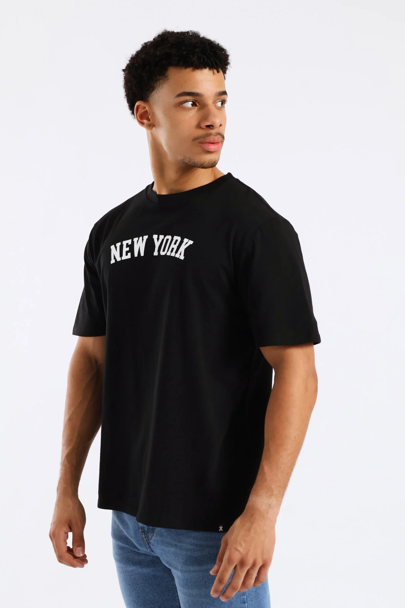Basic New York Print Tee - Black - Image 3