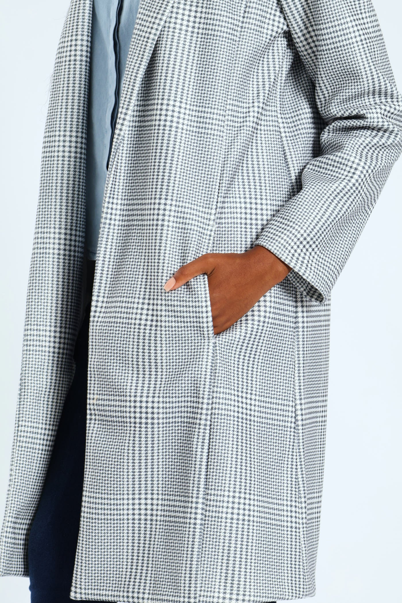 Basic Panelled Coat - Grey - Image 2