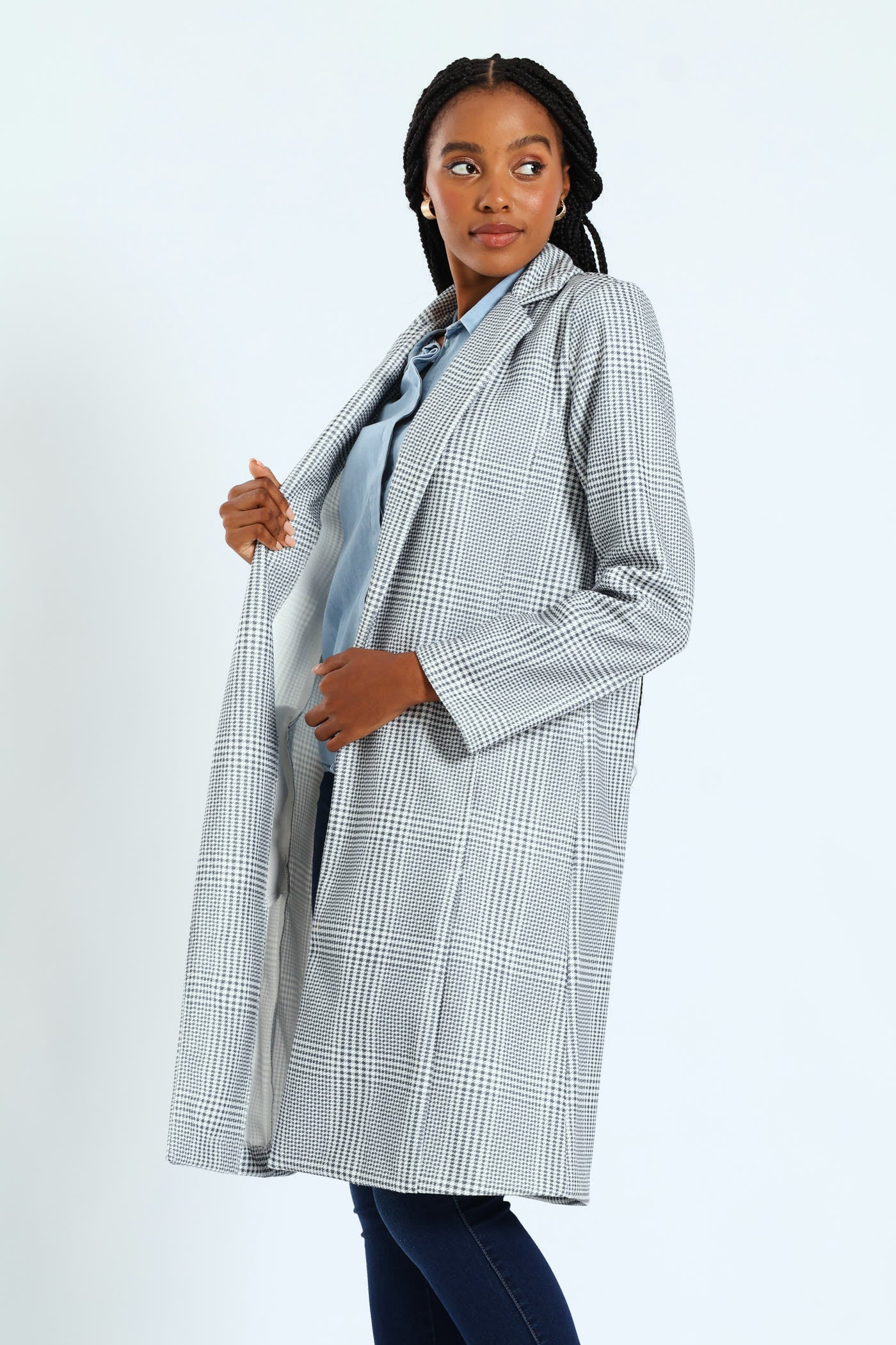 Basic Panelled Coat - Grey - Image 3