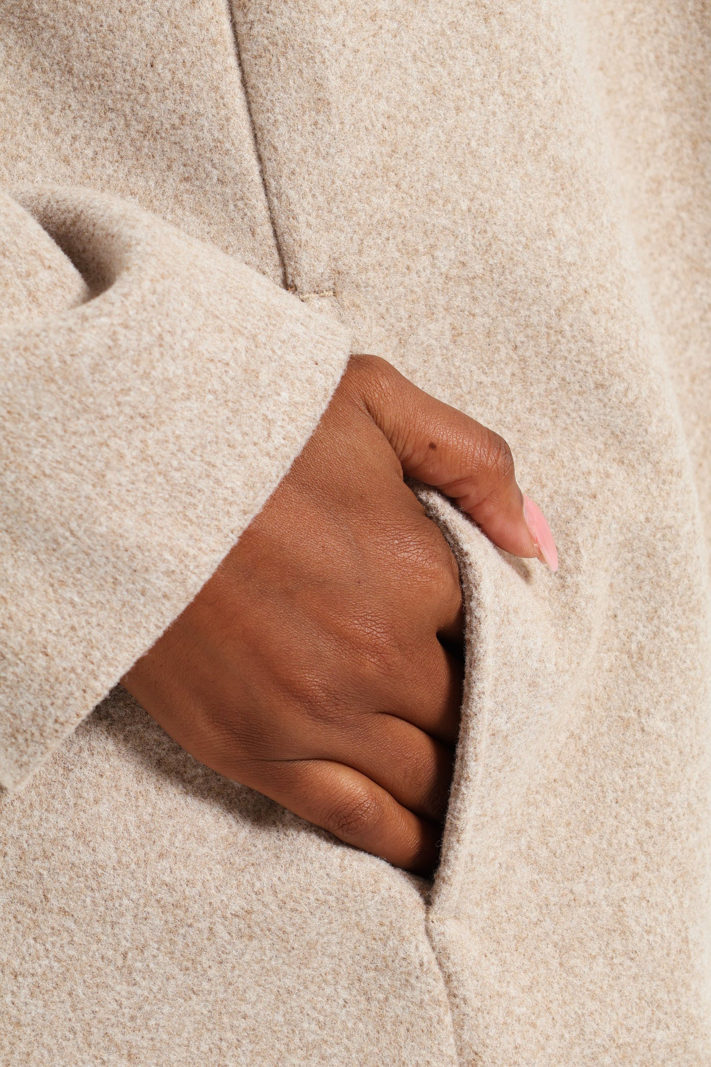 Basic Panelled Coat - Oatmeal - Image 3