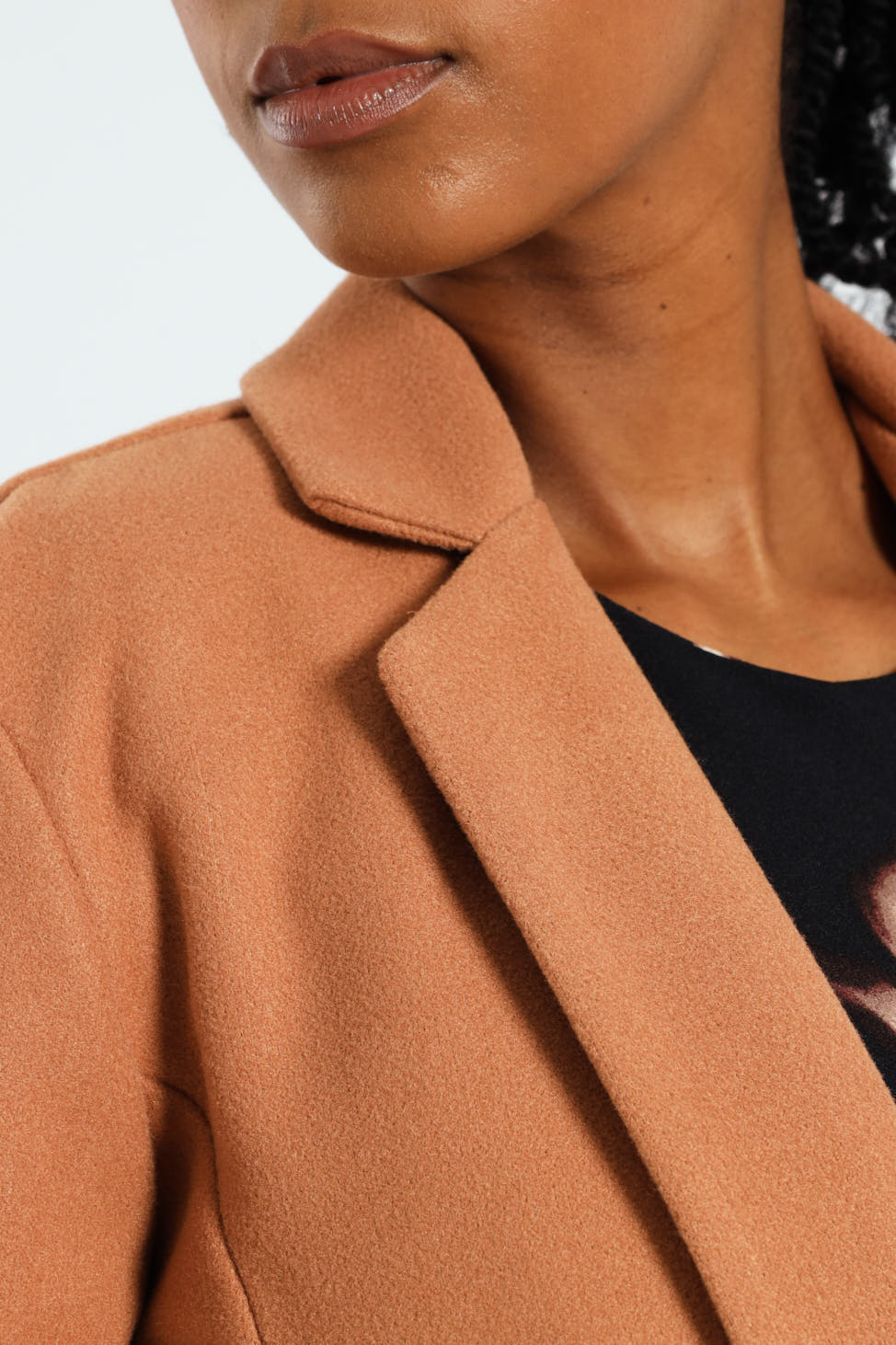 Basic Panelled Coat - Tan - Image 2