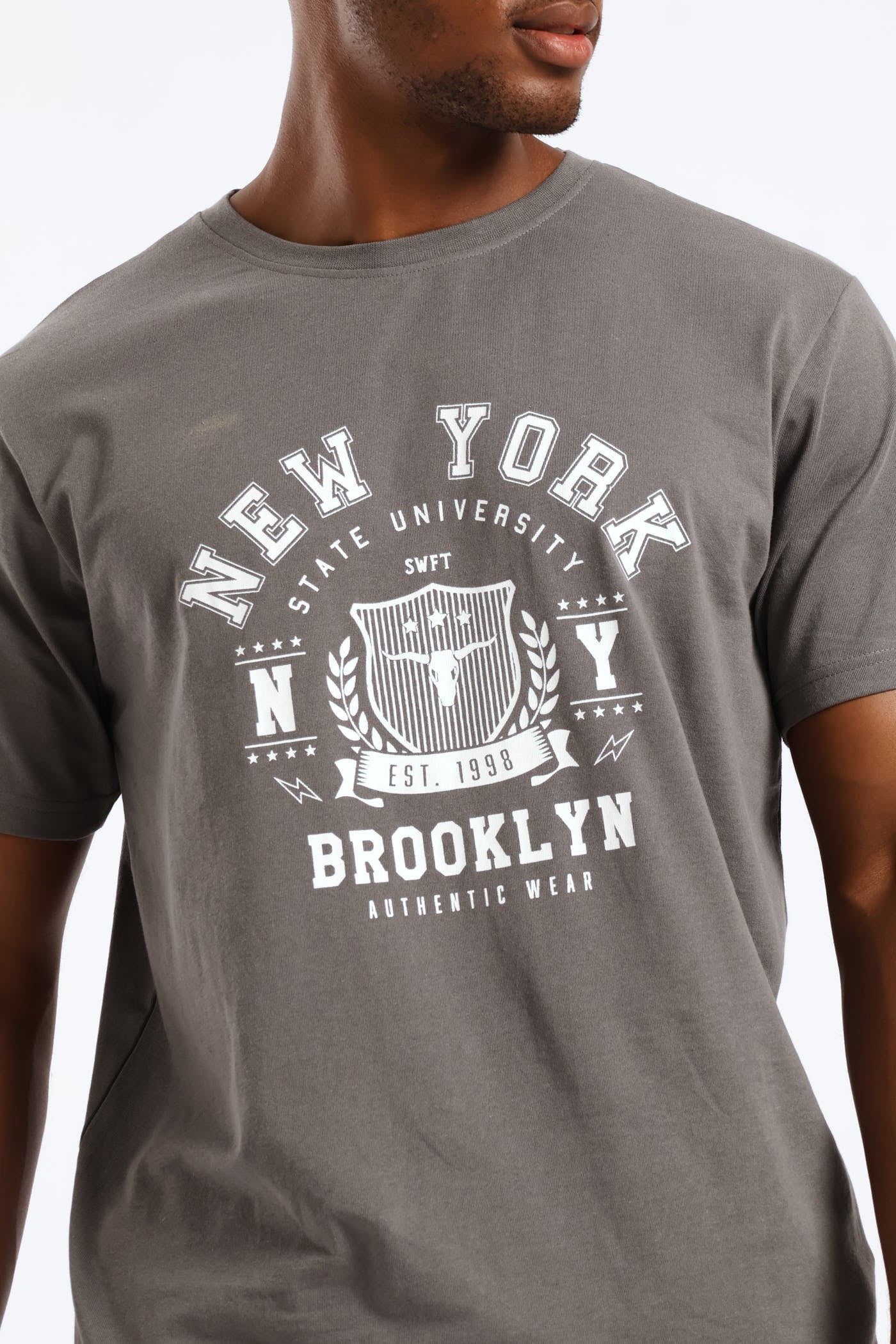 Basic Print Ny Tee - Dark Grey - Image 2