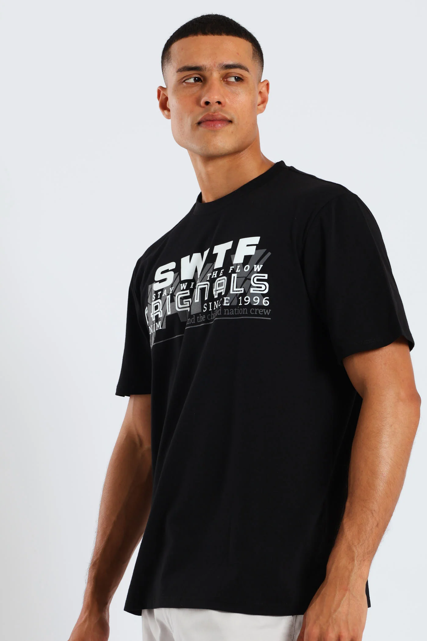 Basic Print Tee - Black - Image 3