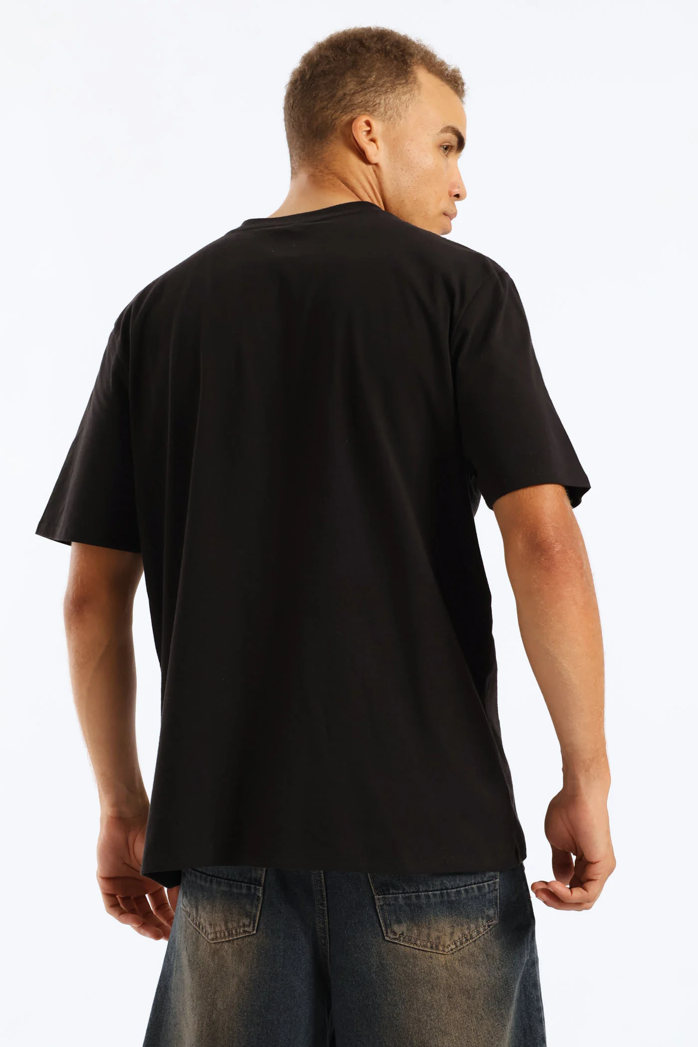 Basic Print Tee - Black - Image 5