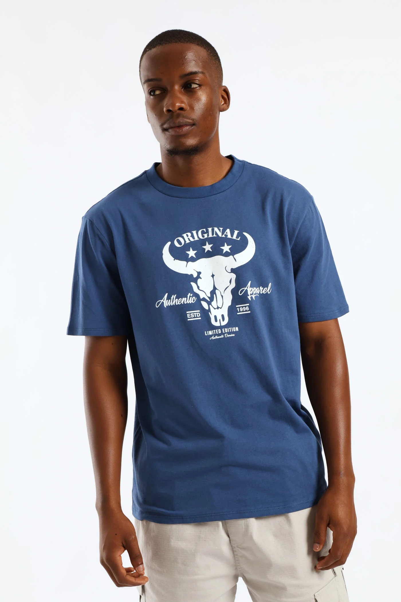 Basic Print Tee - Blue - Image 2