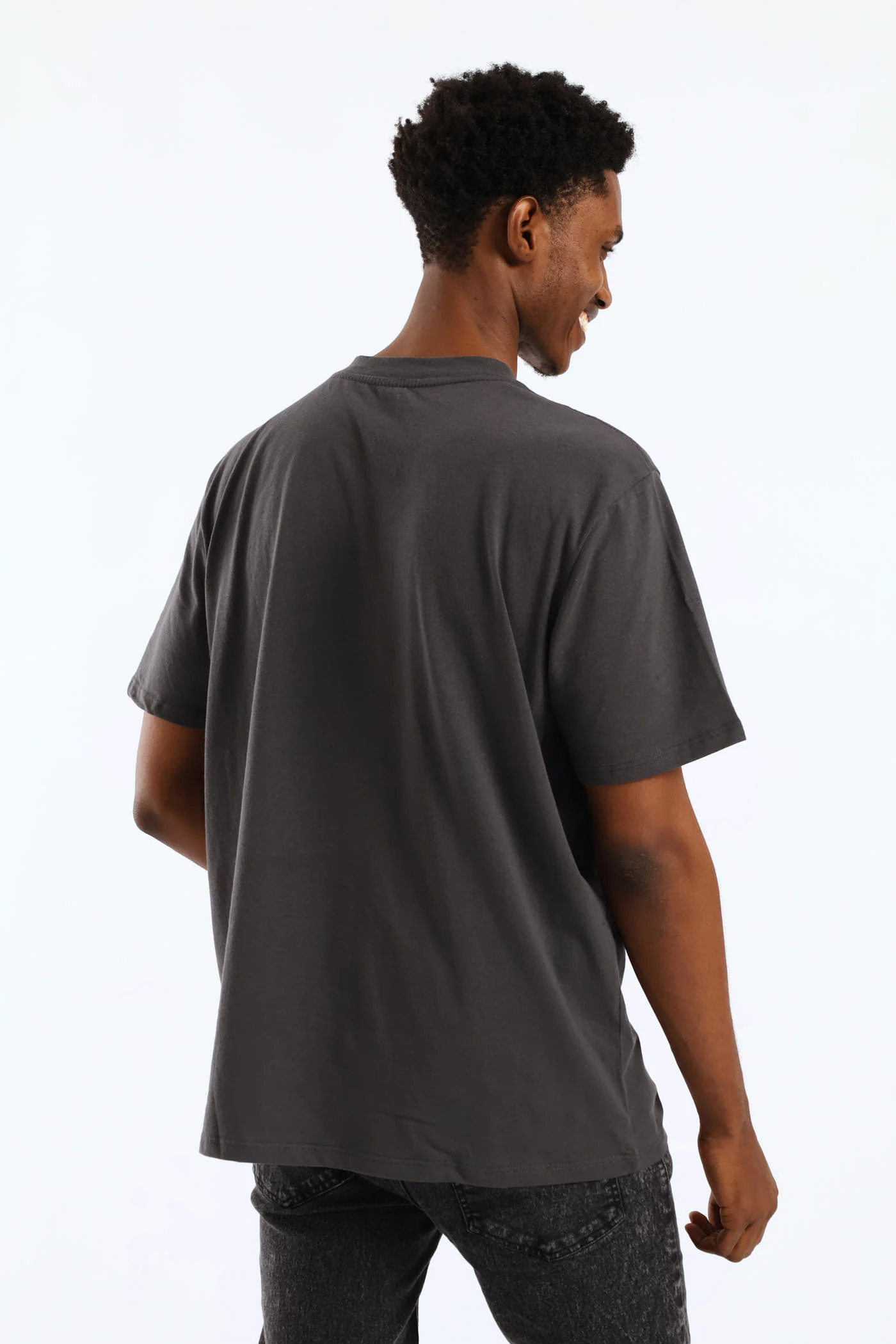 Basic Print Tee - Charcoal - Image 2