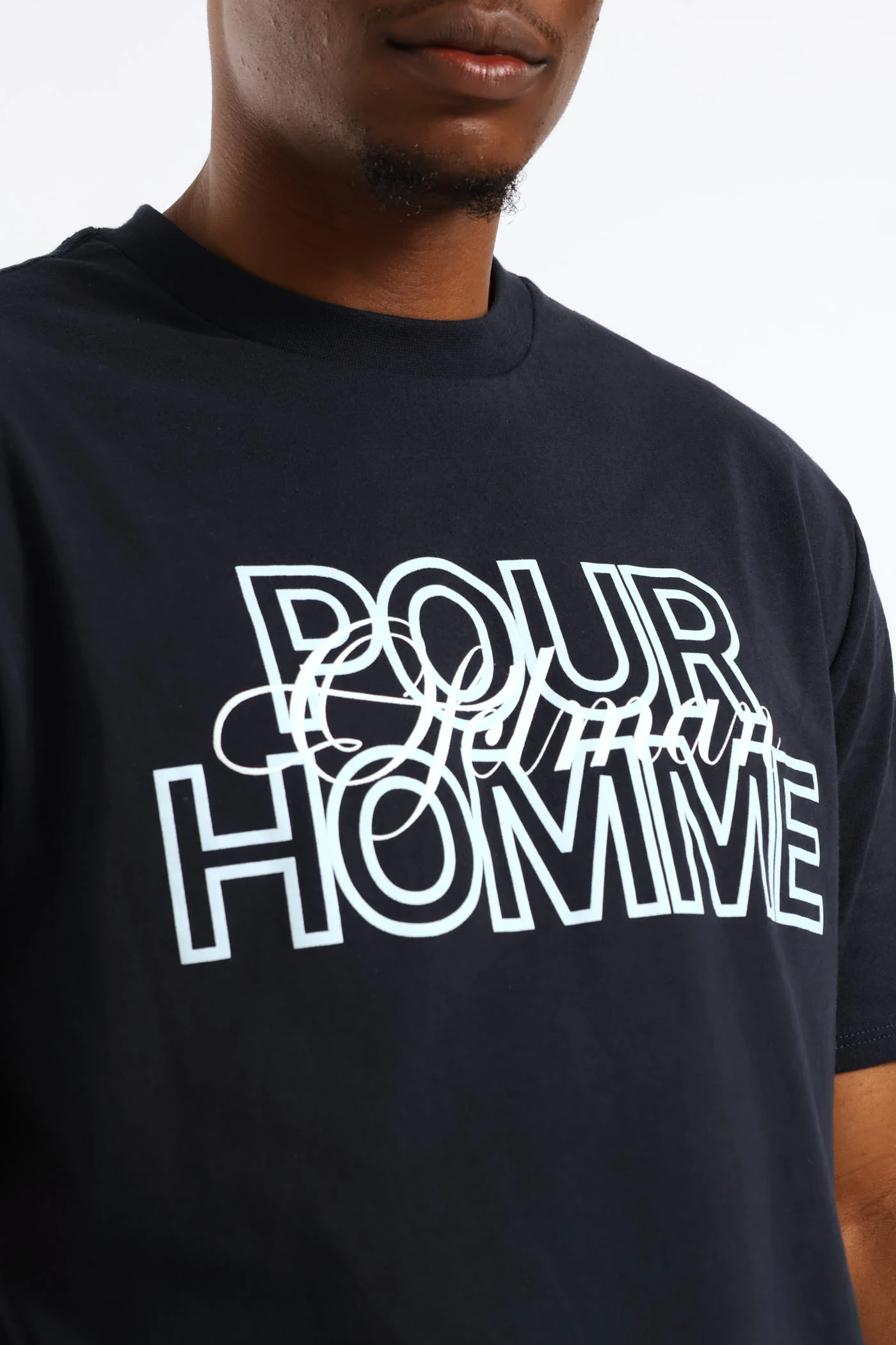 Basic Print Tee - Navy - Image 2