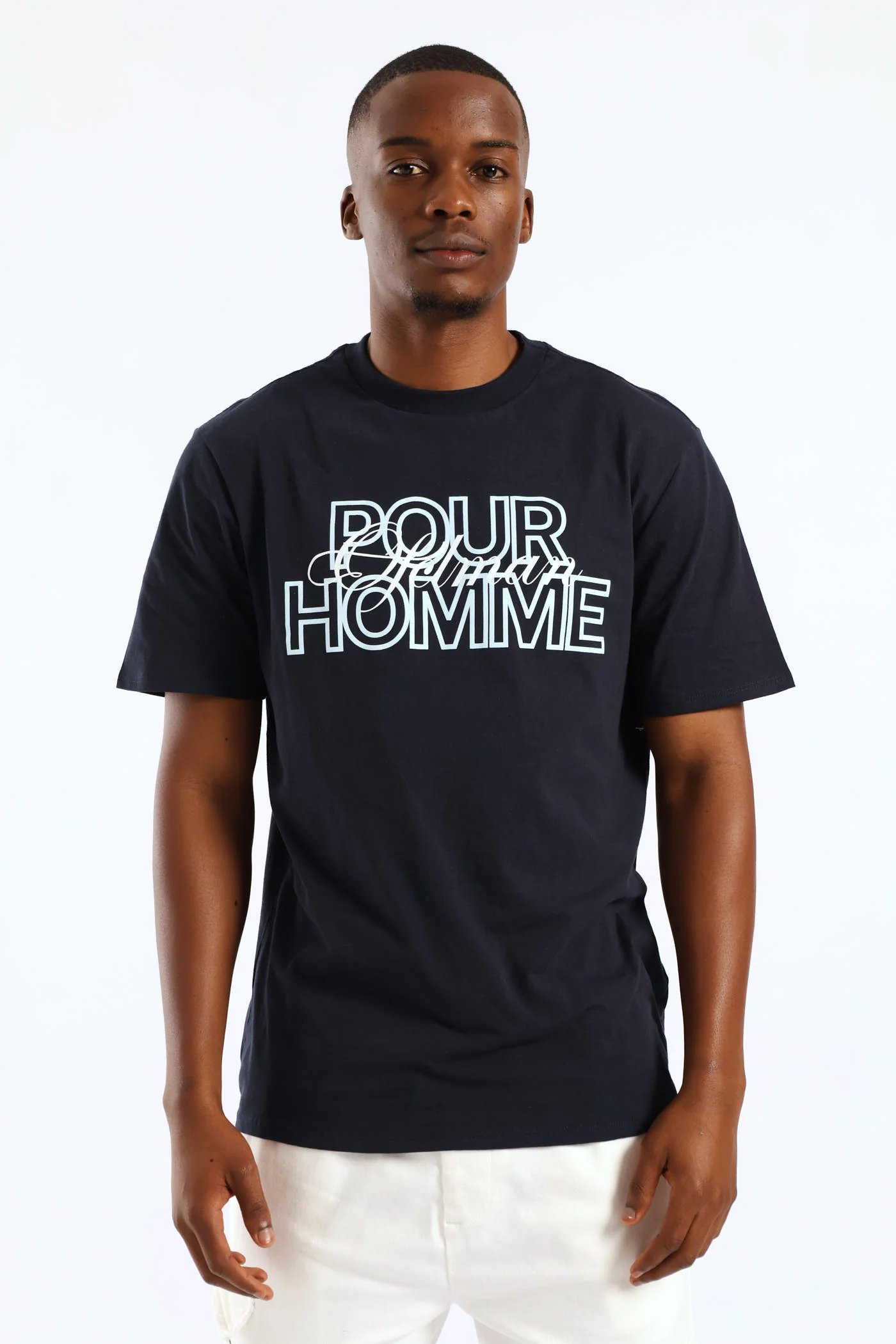 Basic Print Tee - Navy - Image 3
