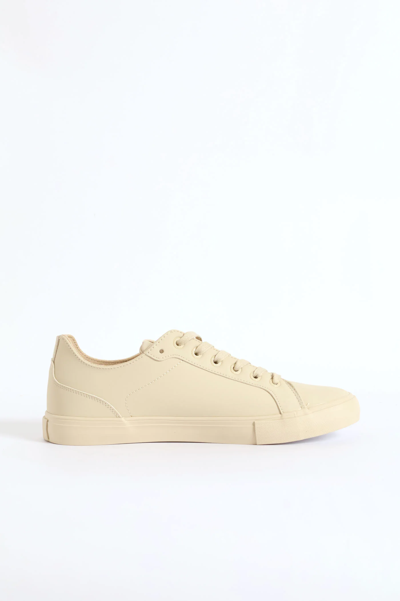 Basic Pu Lace Up Sneaker - Stone - Image 4