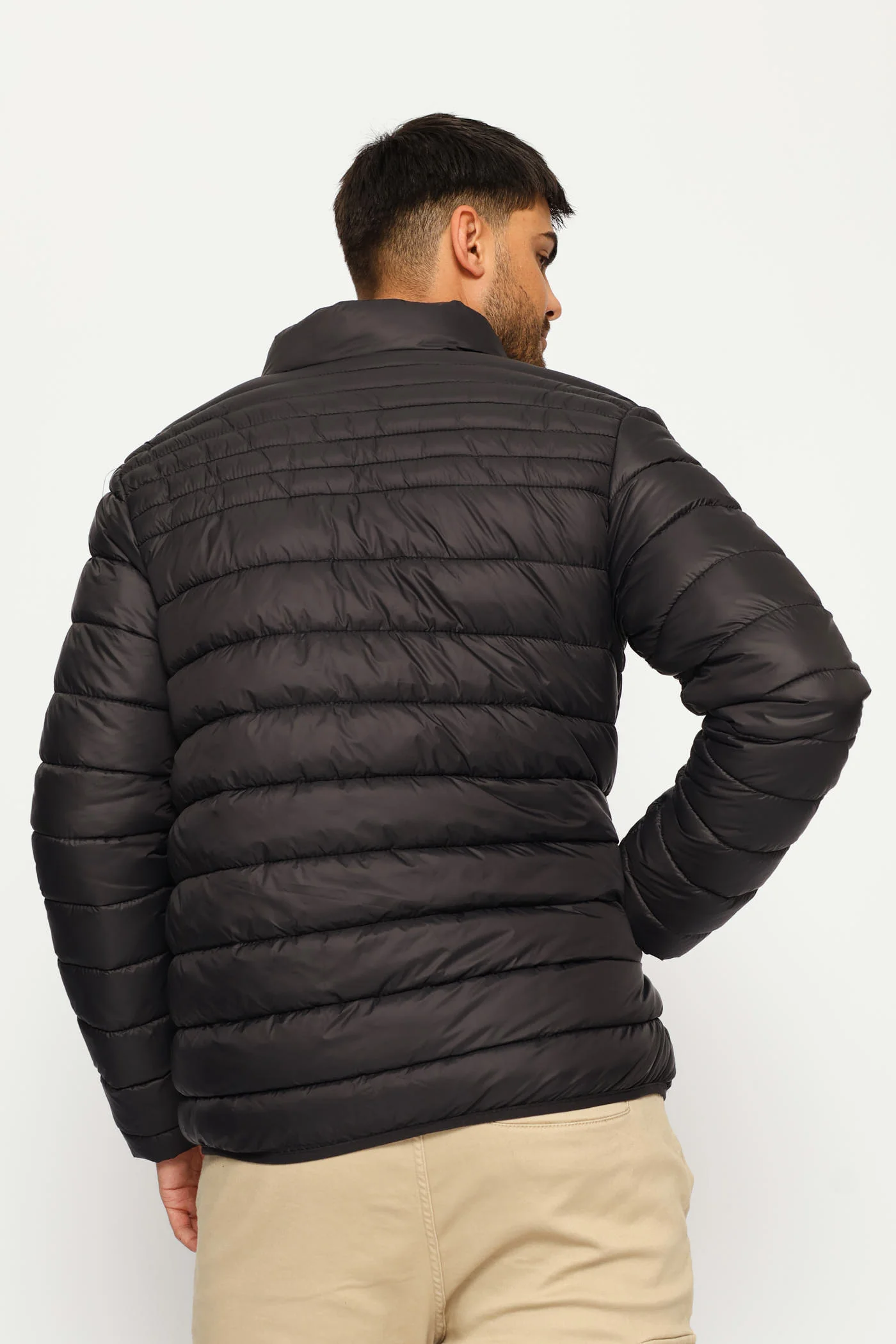 Basic Puffer Jacket - Black - Image 4