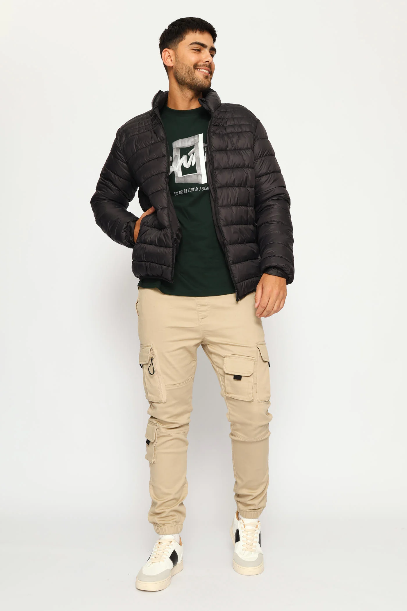 Basic Puffer Jacket - Black - Image 5